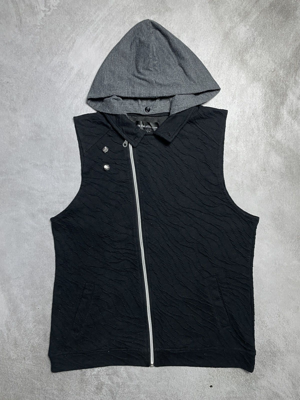 14th Addiction 2000’s In The Attic - Asymmetrical Vkei Style Textured Vest Size US M / EU 48-50 / 2 - 2 Thumbnail