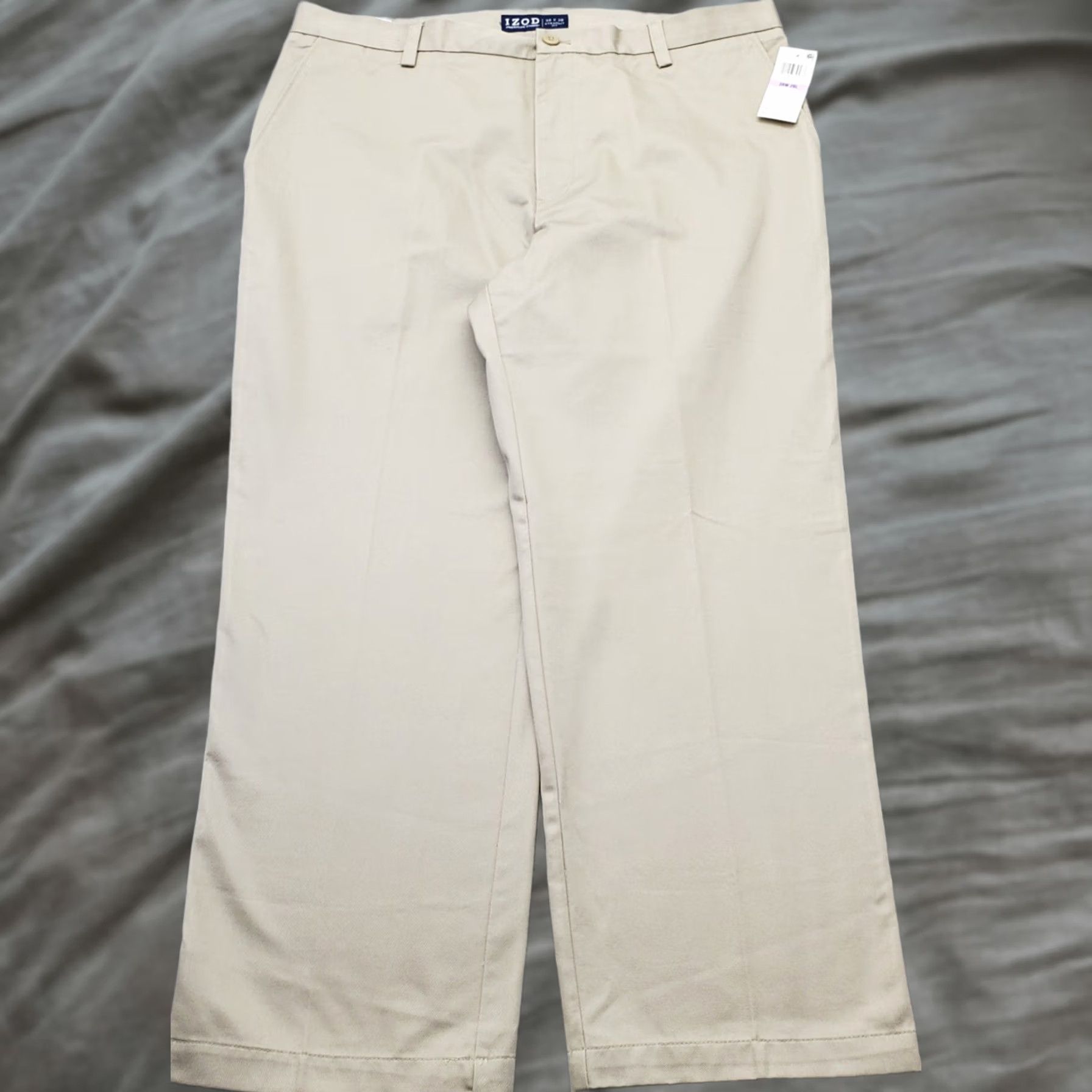 Izod IZOD Mens Pants Chino Flat Front Straight Fit 38 Tan Size Mens 38 Inseam 29" Regular XS? Size US 38 / EU 54 - 1 Thumbnail