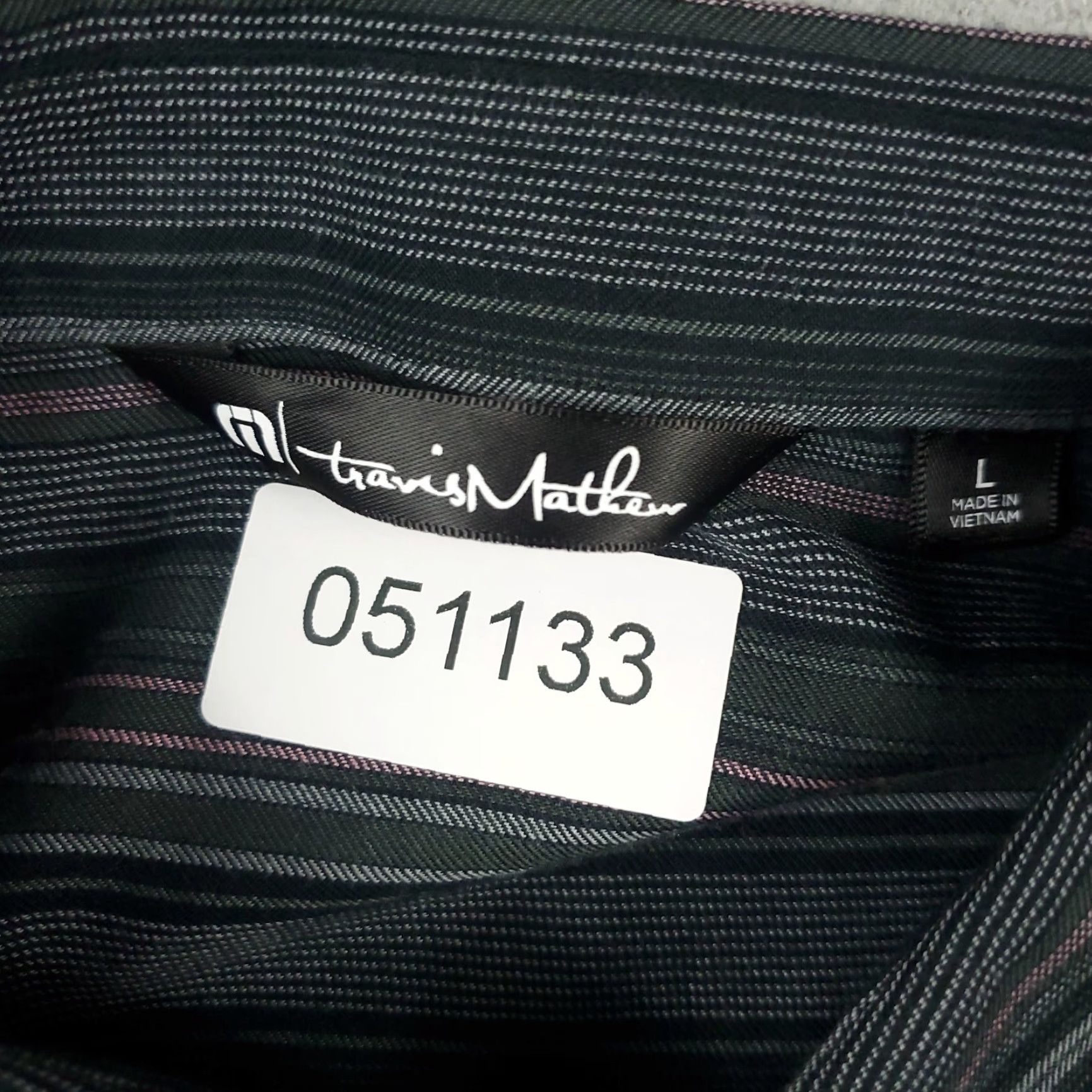 TravisMathew Travis Mathew Shirt Mens Size Large Black Striped Button-Up Short Sleeve Casual Business Formal Size US L / EU 52-54 / 3 - 6 Thumbnail