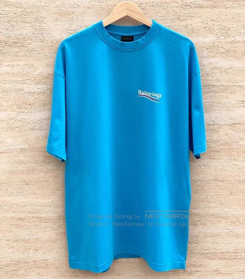 Balenciaga Balenciaga Ice crack Coke blue short sleeve T-shirt Size US M / EU 48-50 / 2 - 1 Thumbnail