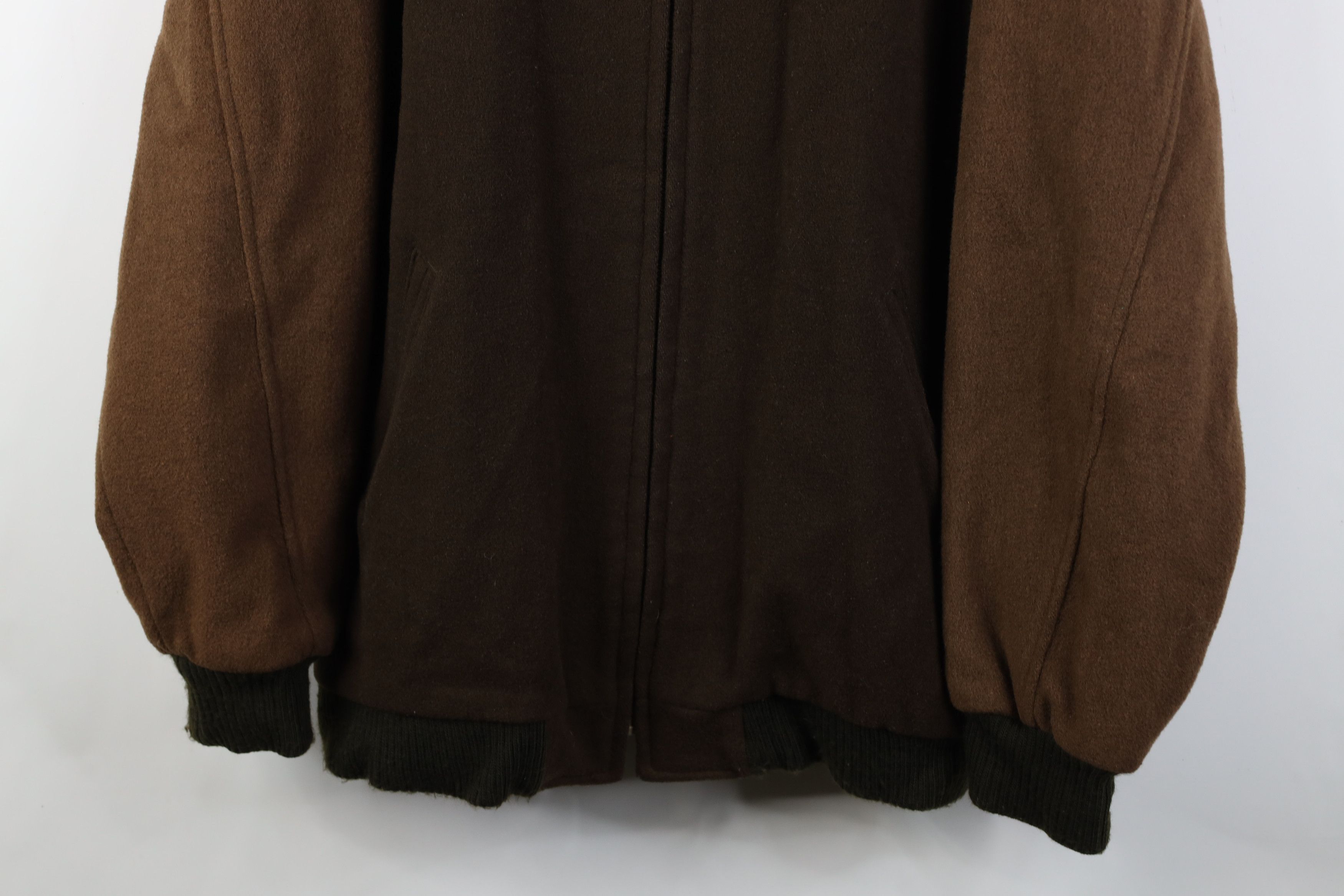 Vintage Vintage 90s Streetwear Block Wool Bomber Jacket Earth Tone Size US XL / EU 56 / 4 - 3 Thumbnail