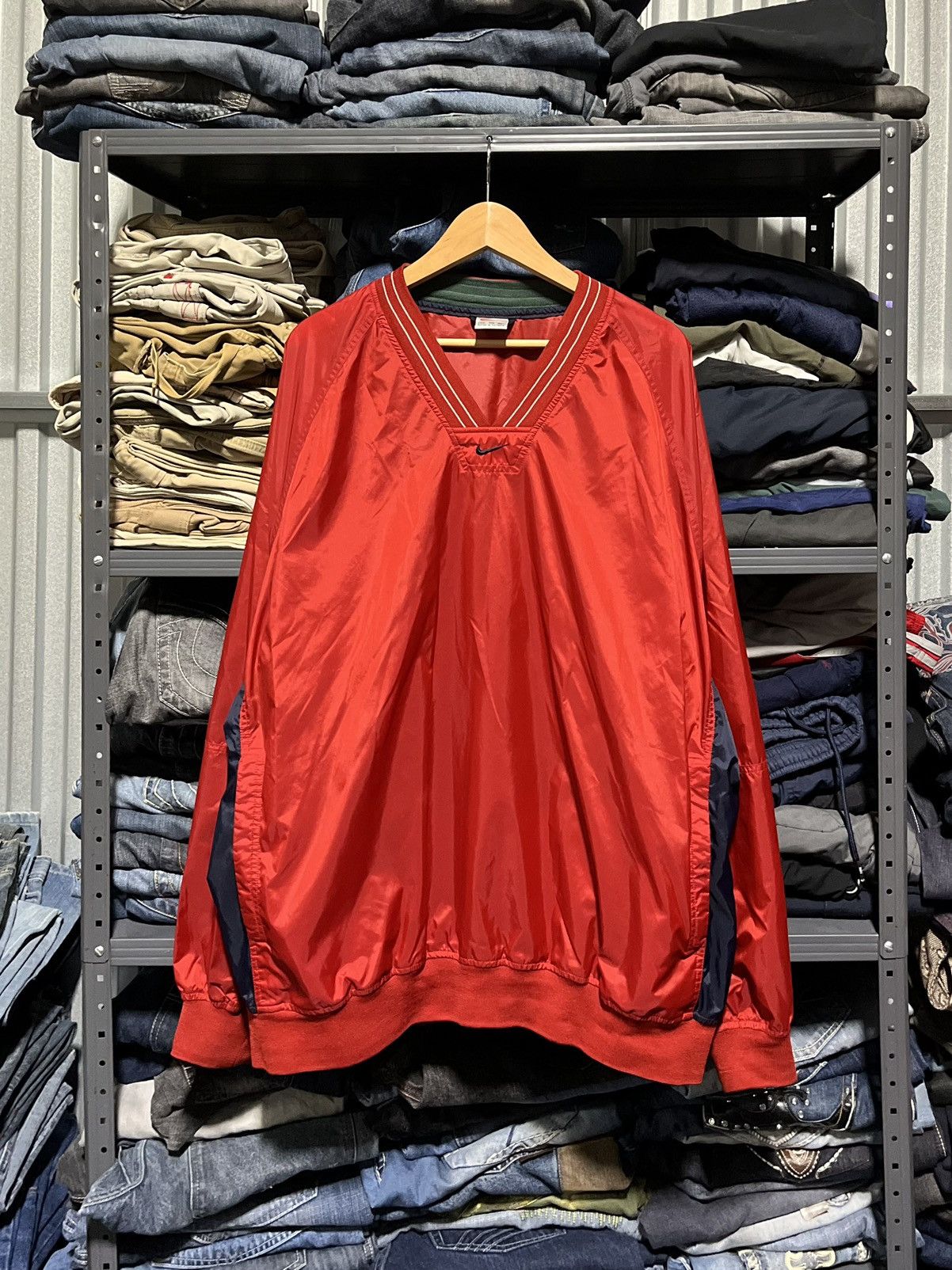 Nike × Vintage Crazy Vintage 90s Nike Swoosh Logo Pullover Windbreaker Size US XXL / EU 58 / 5 - 1 Thumbnail