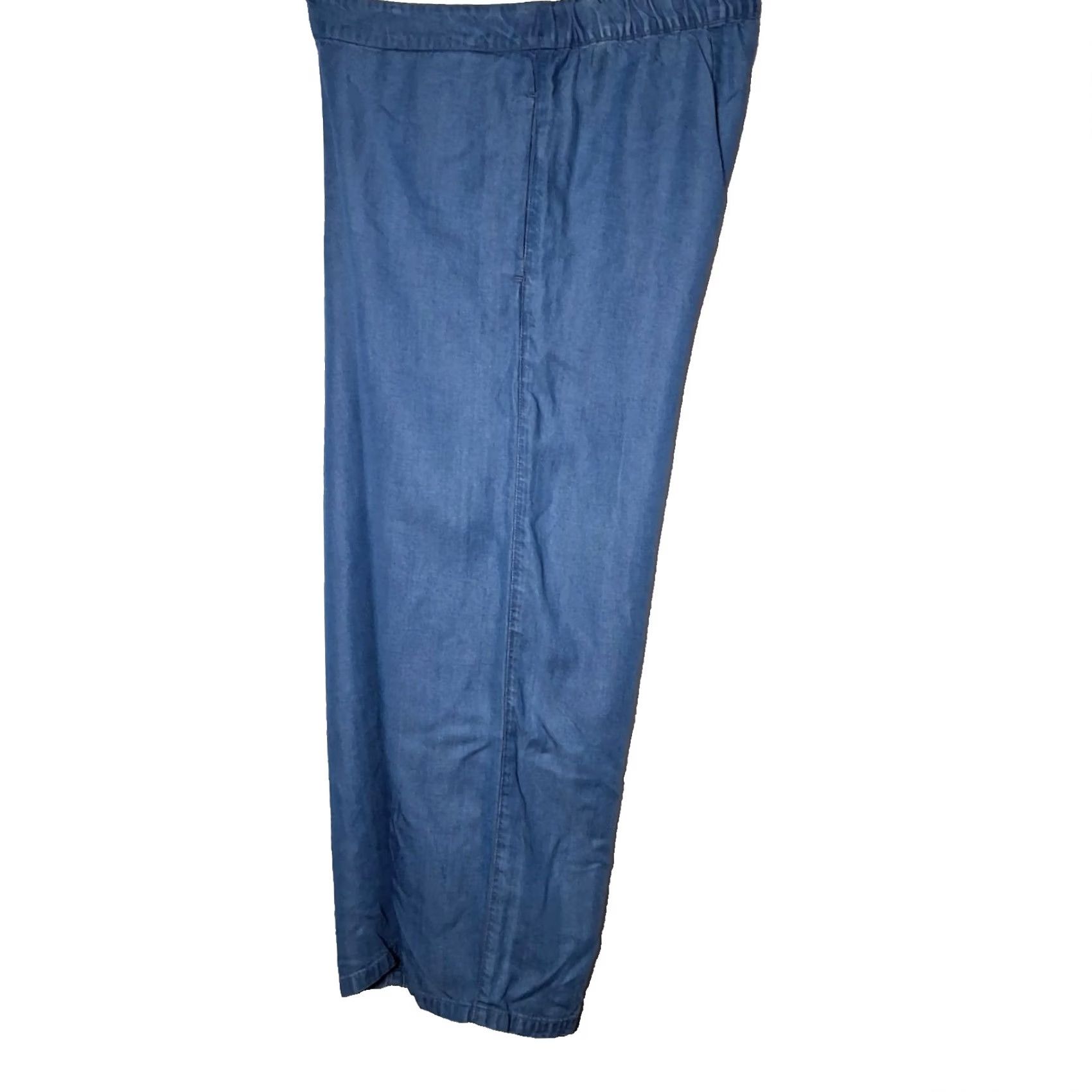 J. Jill J. Jill Denim Jeans XS Lightweight Chambray Blue Tencel Lyocell Read Wide-Leg Spring Summer Womens Size 26" / US 2 / IT 38 - 3 Thumbnail