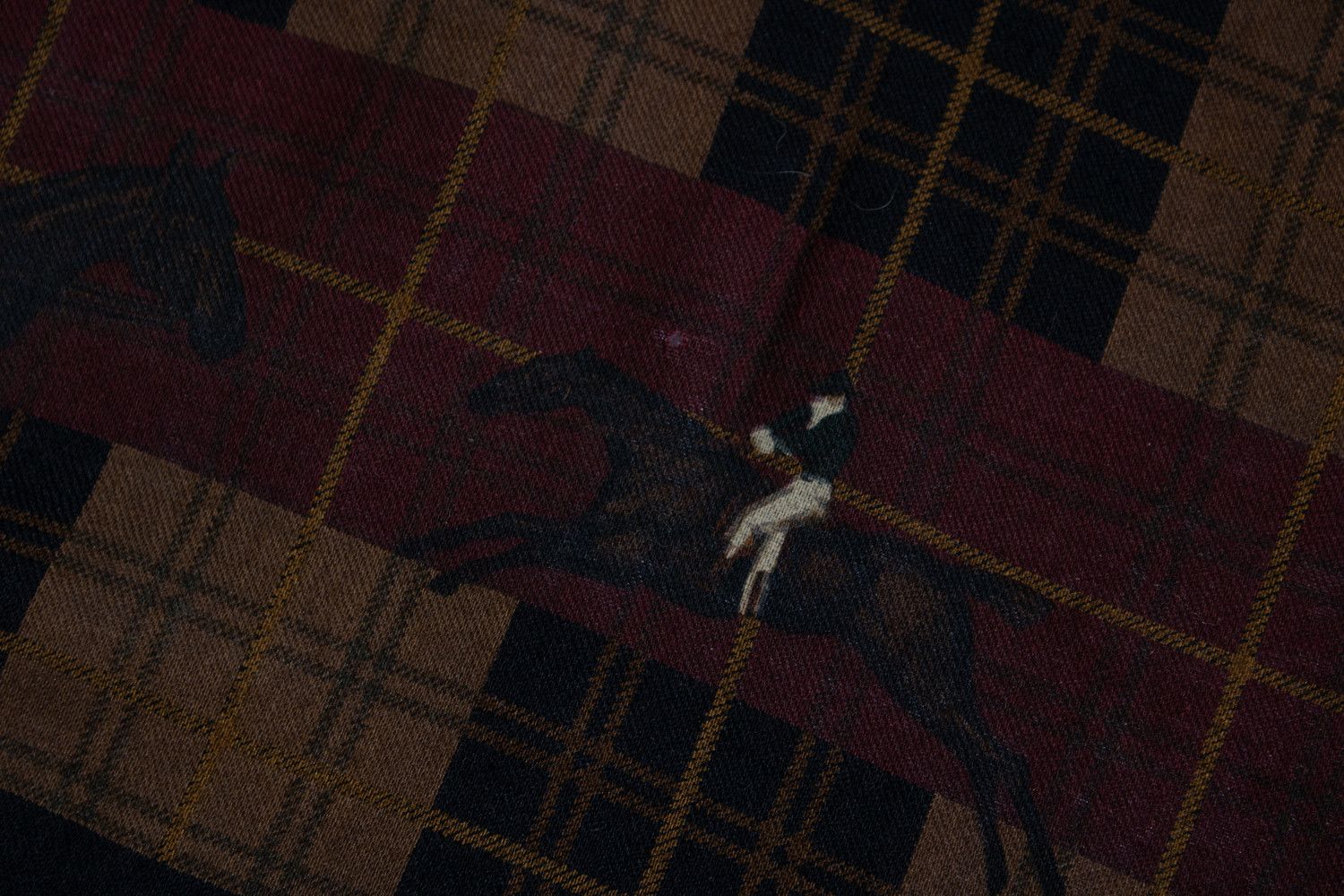 Other Pauw, checkered scarf with horse print Size ONE SIZE - 3 Thumbnail