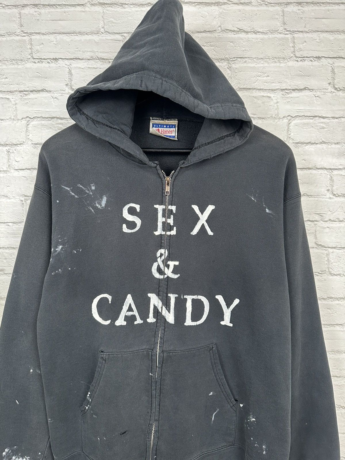 Hanes (S) SEX & CANDY THRASHED Vintage Zip Up Hanes Hoodie Size US S / EU 44-46 / 1 - 3 Thumbnail