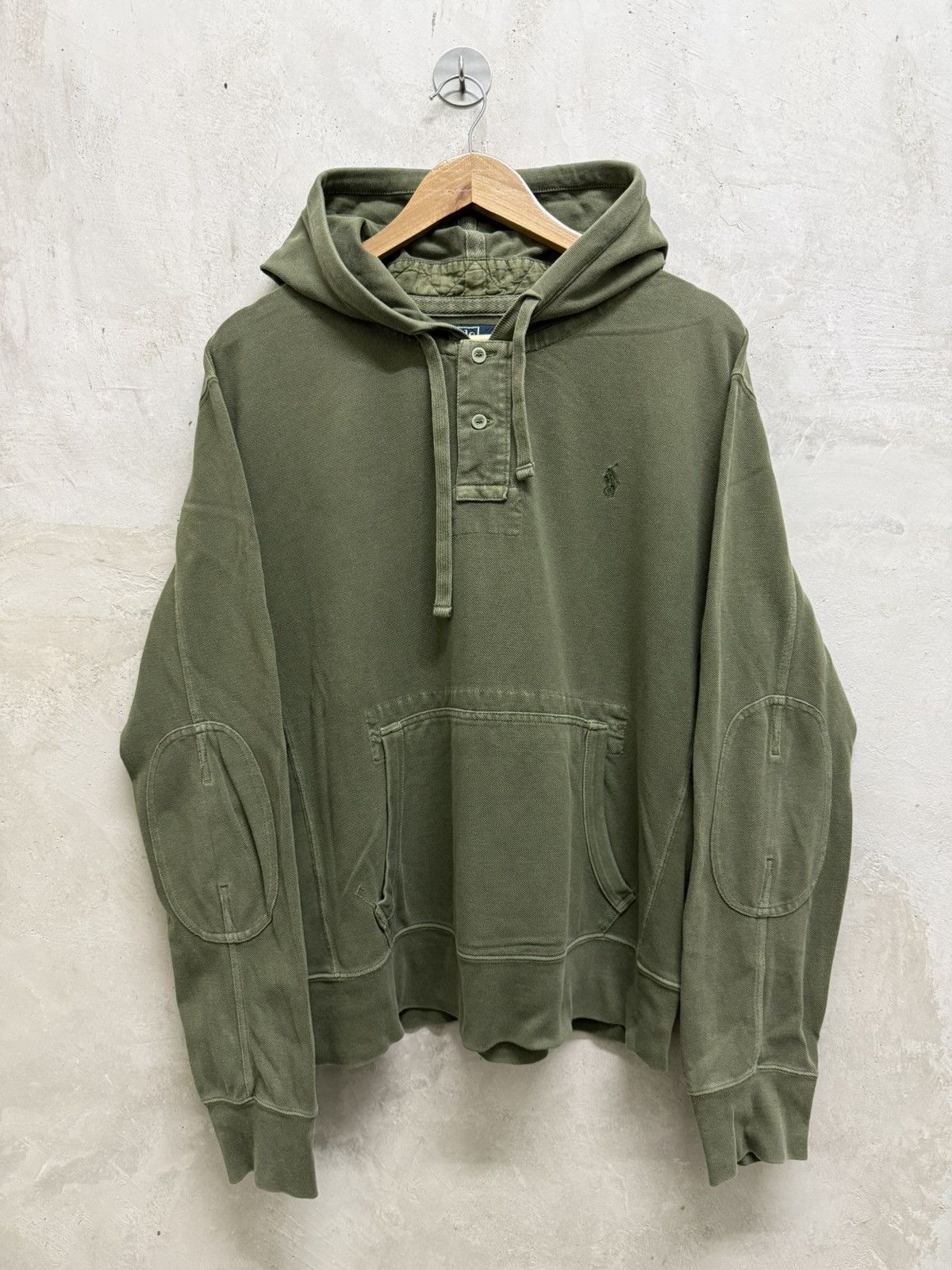 Polo Ralph Lauren Vintage Polo Ralph Lauren Rugby Half Button Hoodie Size US XL / EU 56 / 4 - 1 Thumbnail