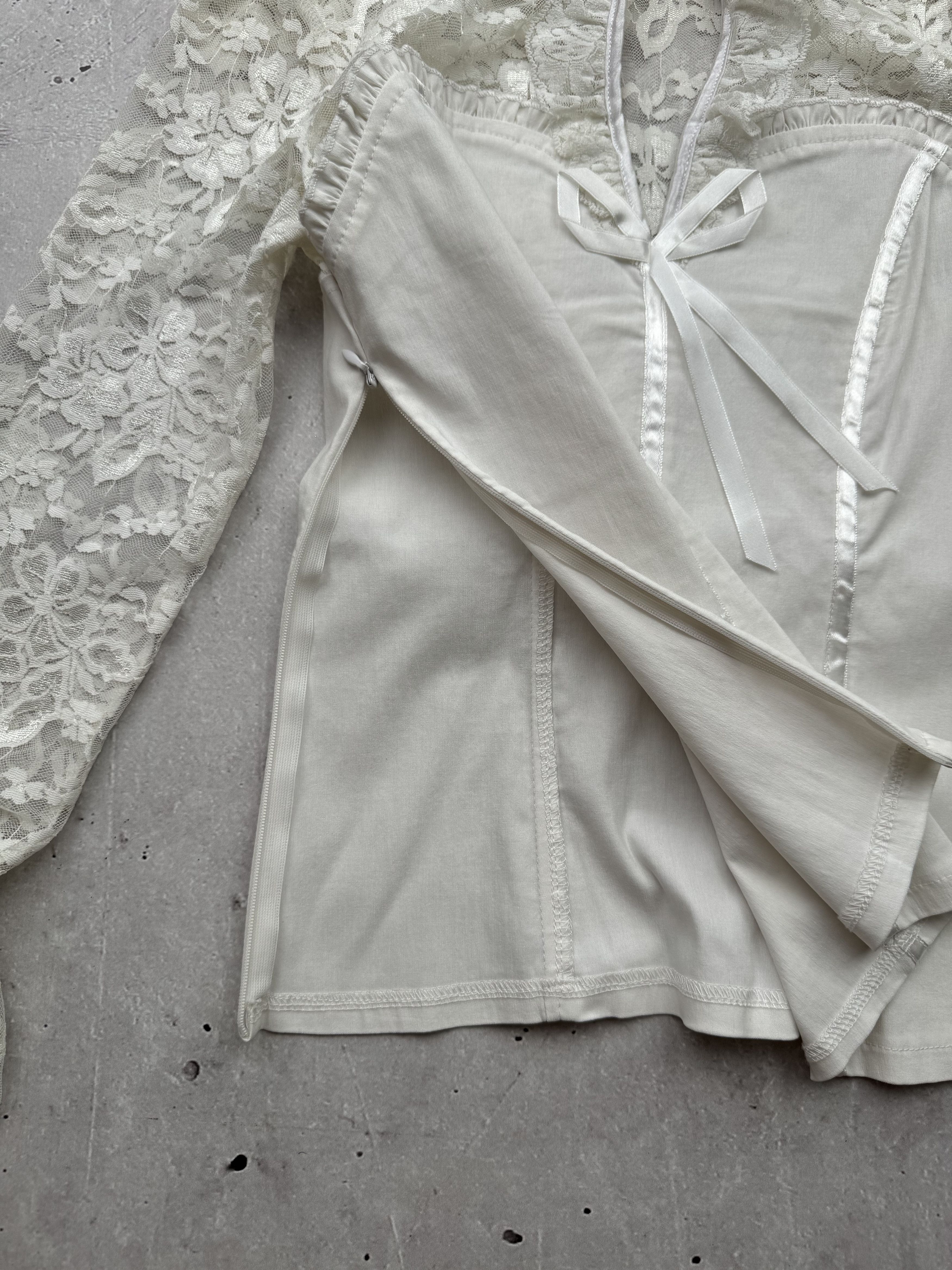 Japanese Brand Vintage Lace Mesh Amazing Blouse Size XS / US 0-2 / IT 36-38 - 5 Thumbnail