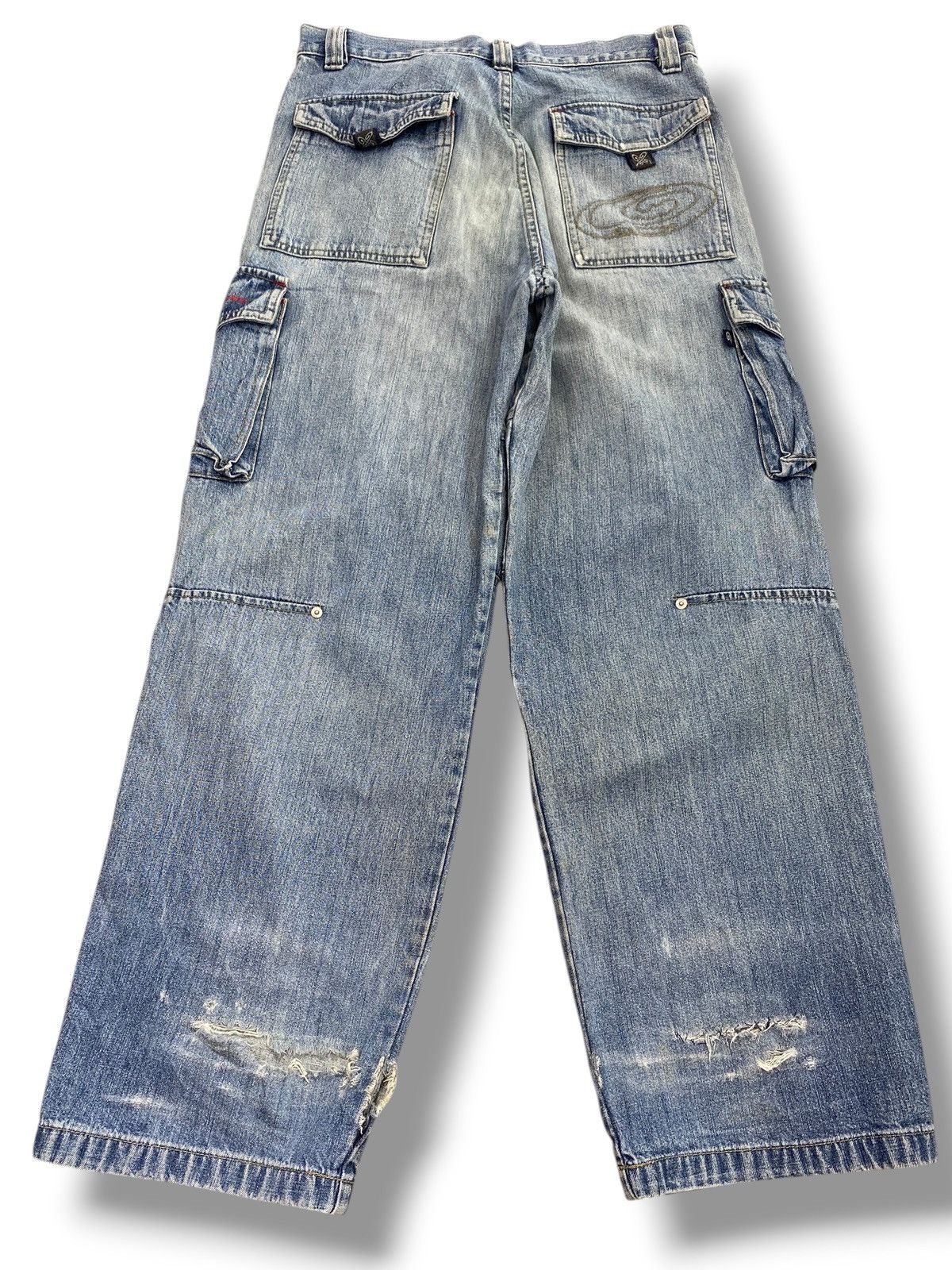 Other Diko Japanese Brand Blue Faded Wash Style Cargo Jeans Size US 31 - 3 Thumbnail