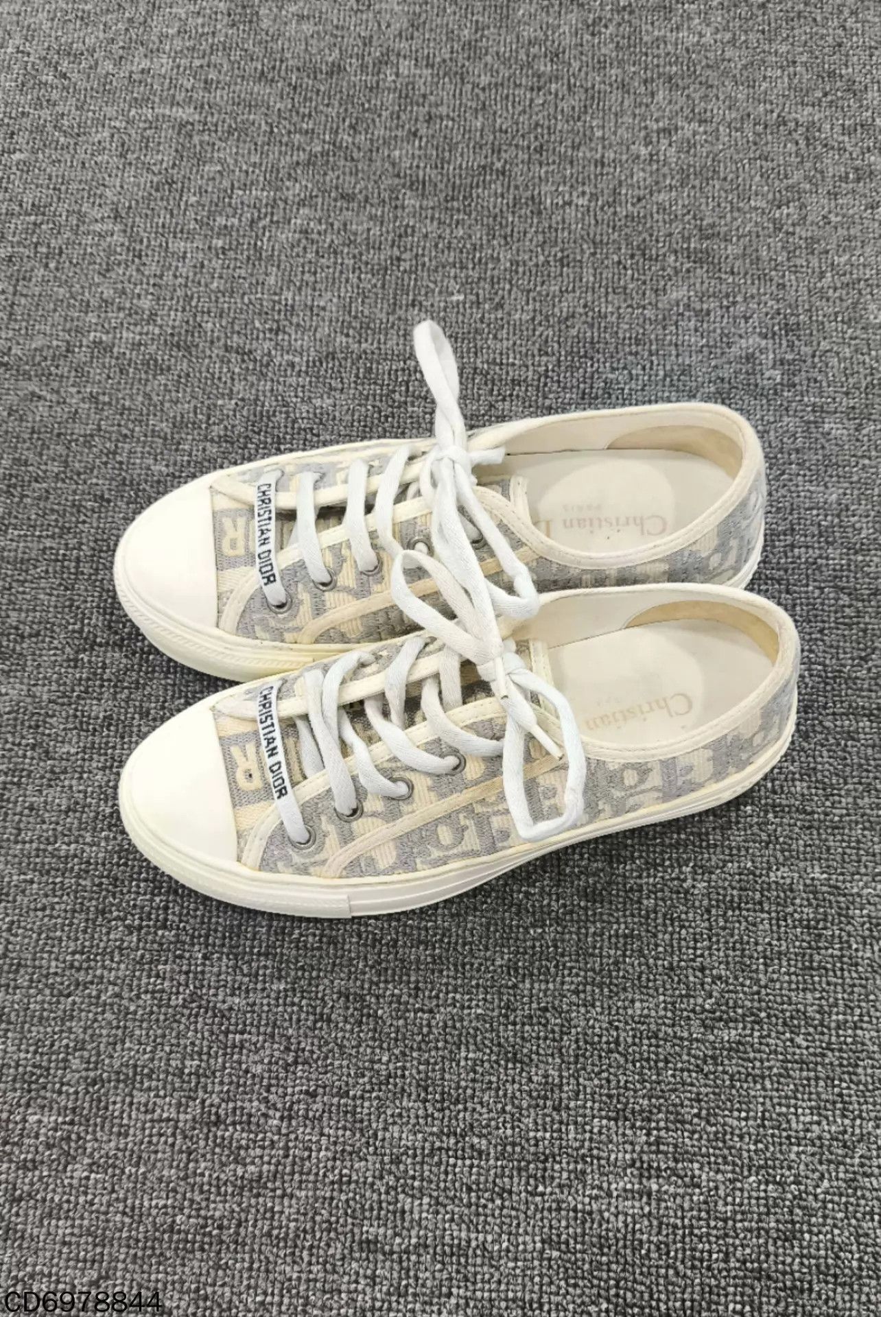 Dior Dior Walk'n'Dior Gray Allover Logo Canvas Sneakers Size US 5 / IT 35 - 1 Thumbnail