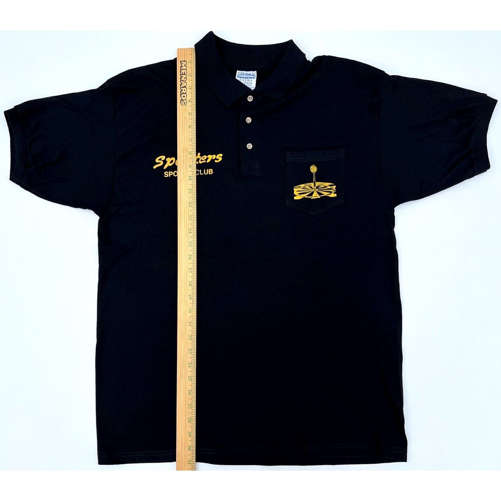 Gildan VINTAGE Gildan Polo Shirt Polo XL Black American Darters Association Splinters Sports Club Sz XL Mens Vintage Polo Shirt Size US XL / EU 56 / 4 - 7 Thumbnail