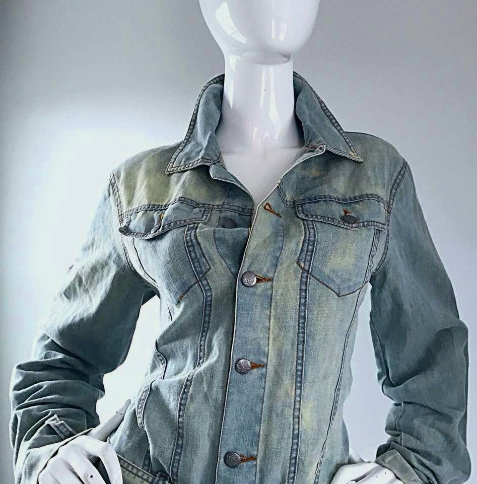 Vintage Jean Paul Gaultier cropped belted denim jacket 90's