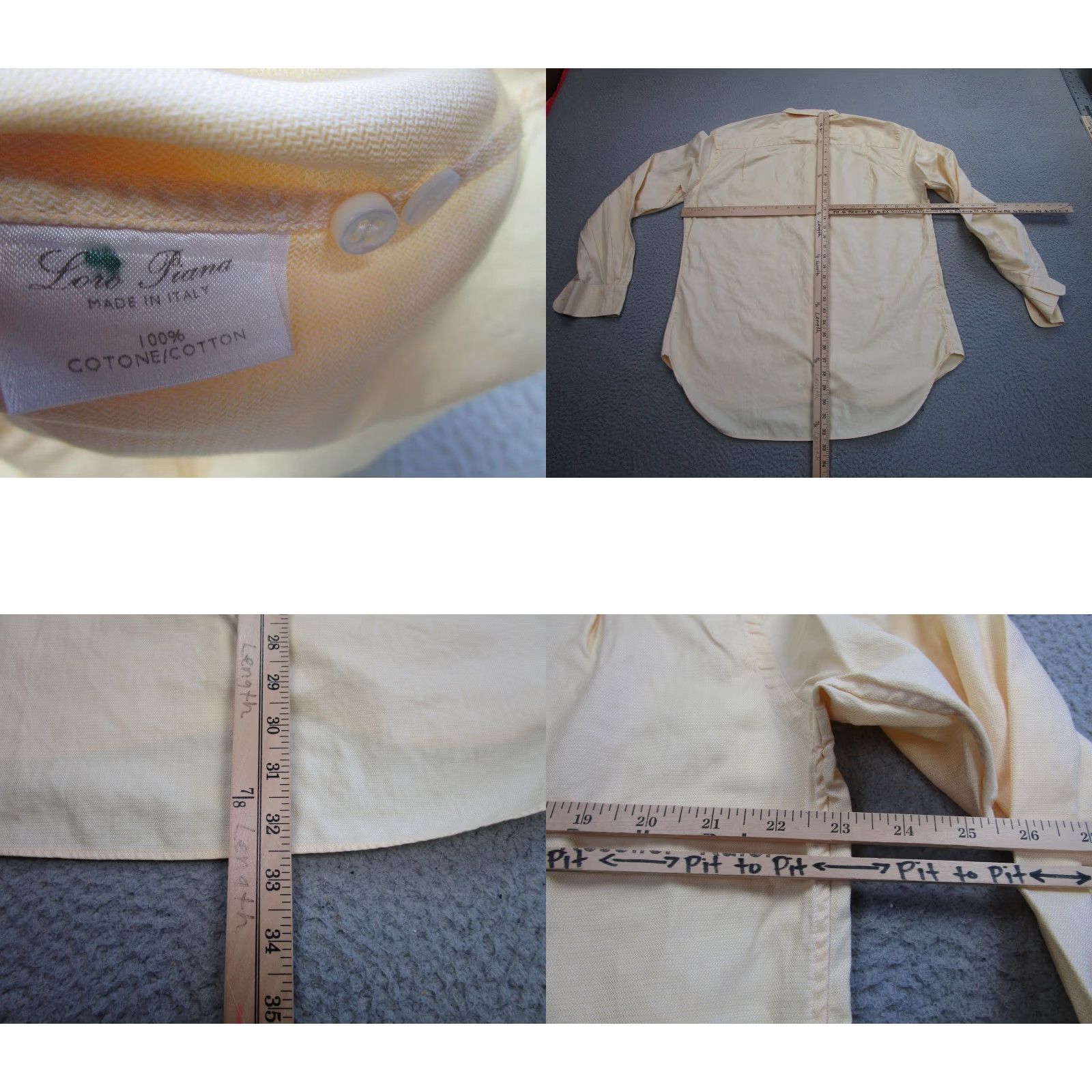 Loro Piana Loro Piana Shirt Mens 17.5 44 Yellow Cotton Herringbone Button Down Made Italy Size US XXL / EU 58 / 5 - 8 Thumbnail