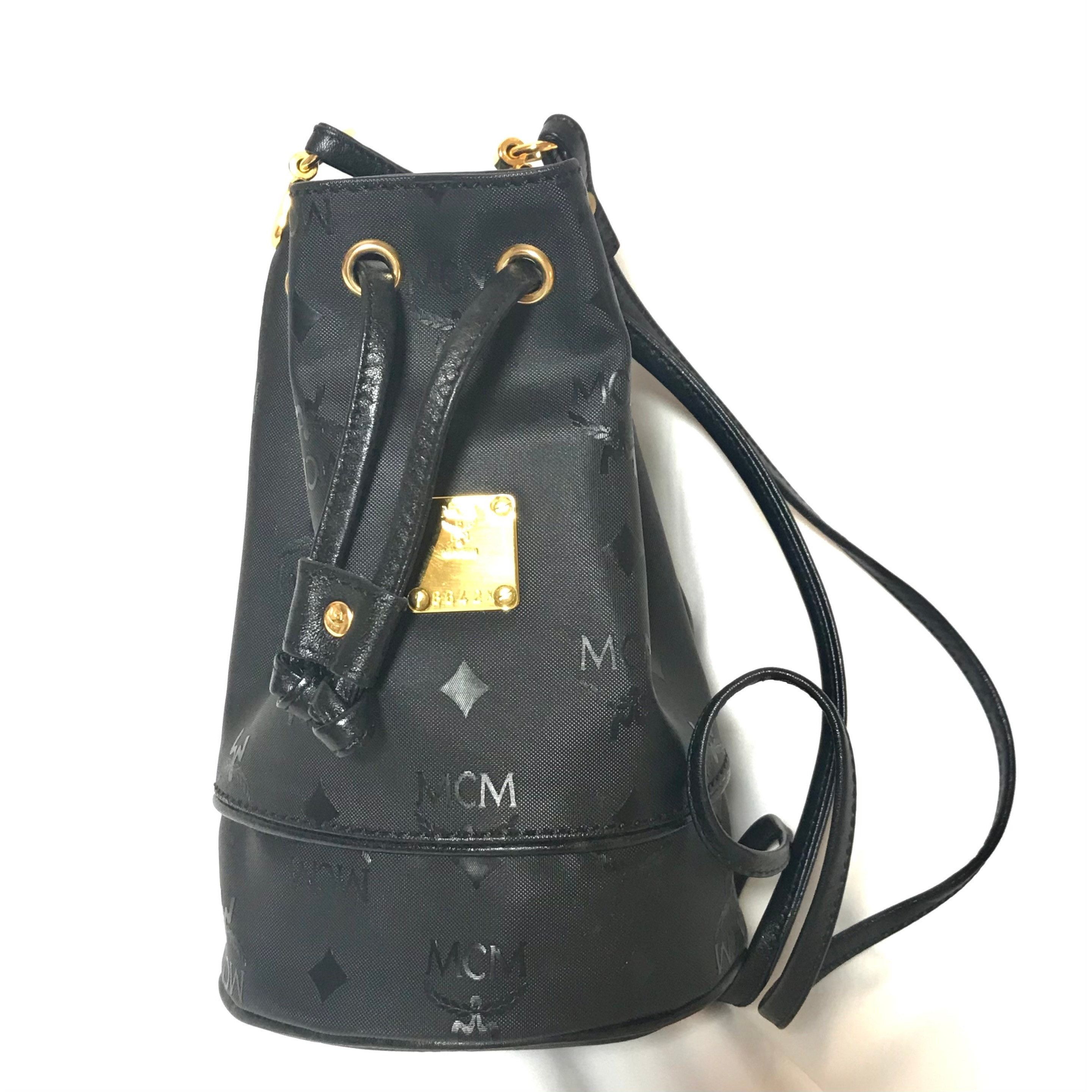 MCM MINT. Vintage MCM black monogram small hobo bucket shoulder Size ONE SIZE - 1 Thumbnail