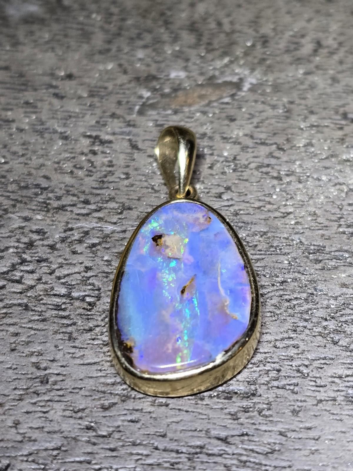 The Unbranded Brand 14k Yellow Gold Electric Australian Boulder Opal Pendant Size ONE SIZE - 7 Thumbnail