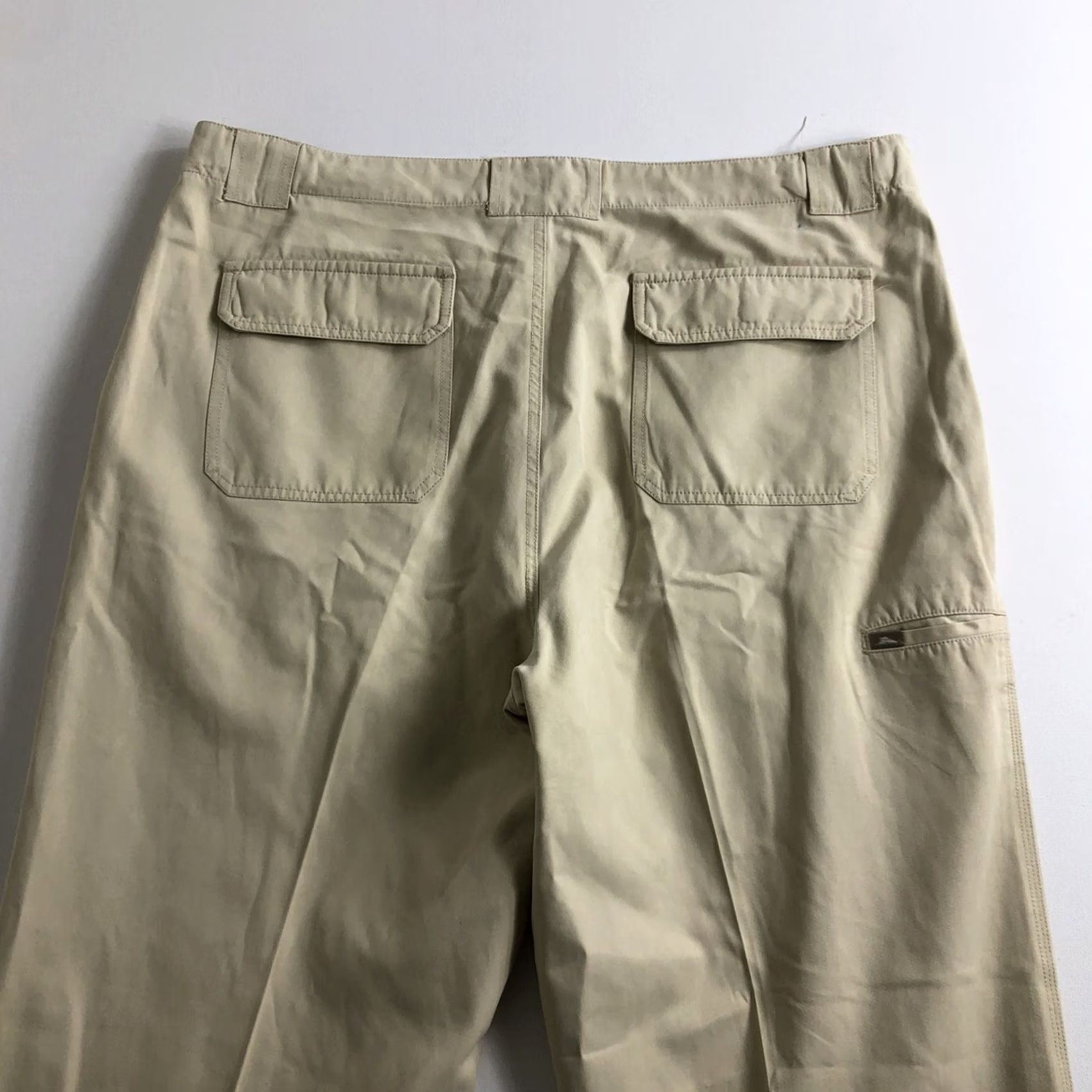 Tommy Bahama TOMMY BAHAMA RELAX Men's 40x33 Silk Blend Pants Beige 5 Pocket Casual Chino Straight Front Logo Pocket Regular Inseam 33in Size US 40 / EU 56 - 4 Thumbnail