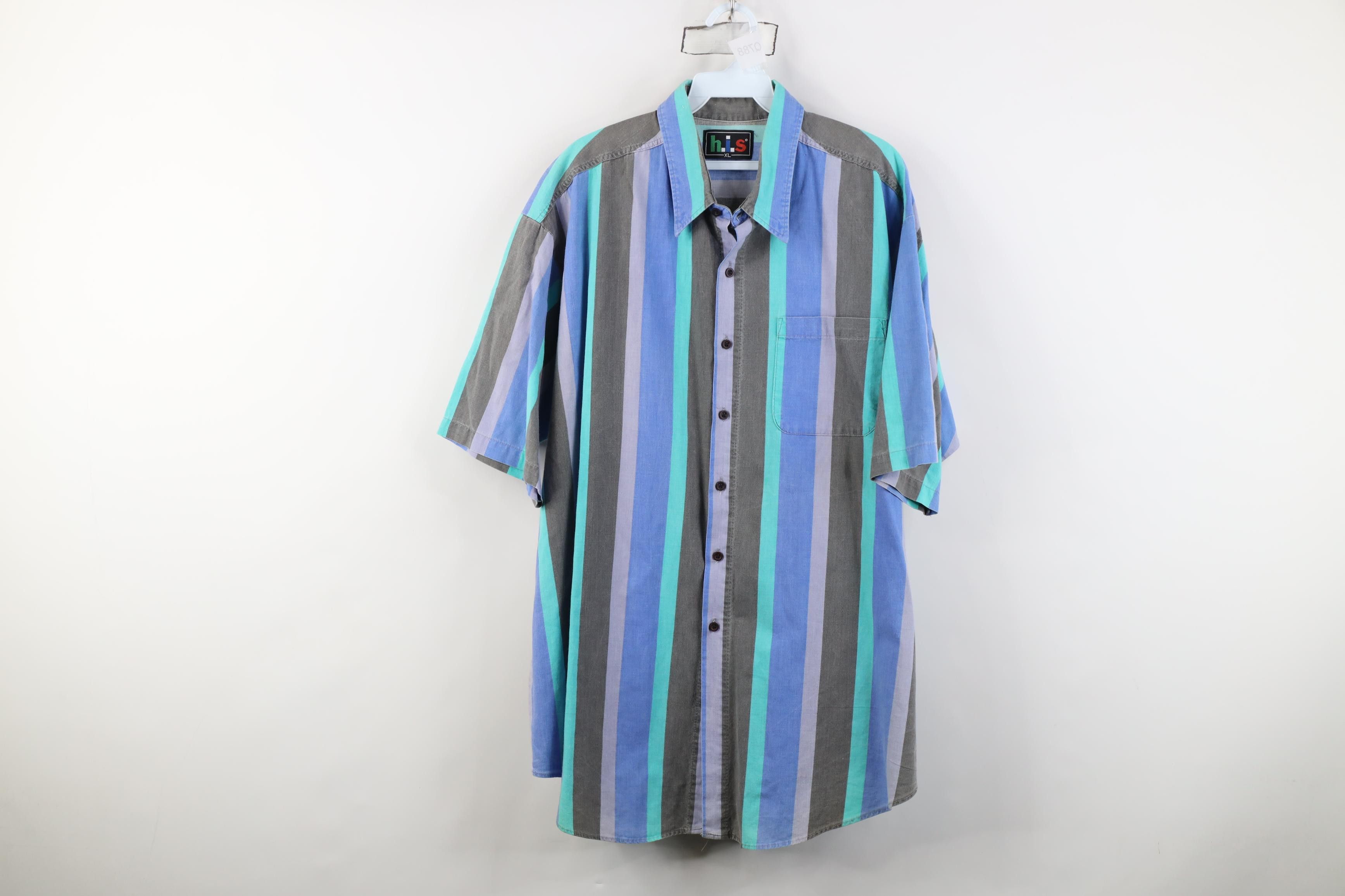 Vintage Vintage 90s Streetwear Collared Short Sleeve Button Shirt Size US XL / EU 56 / 4 - 1 Thumbnail