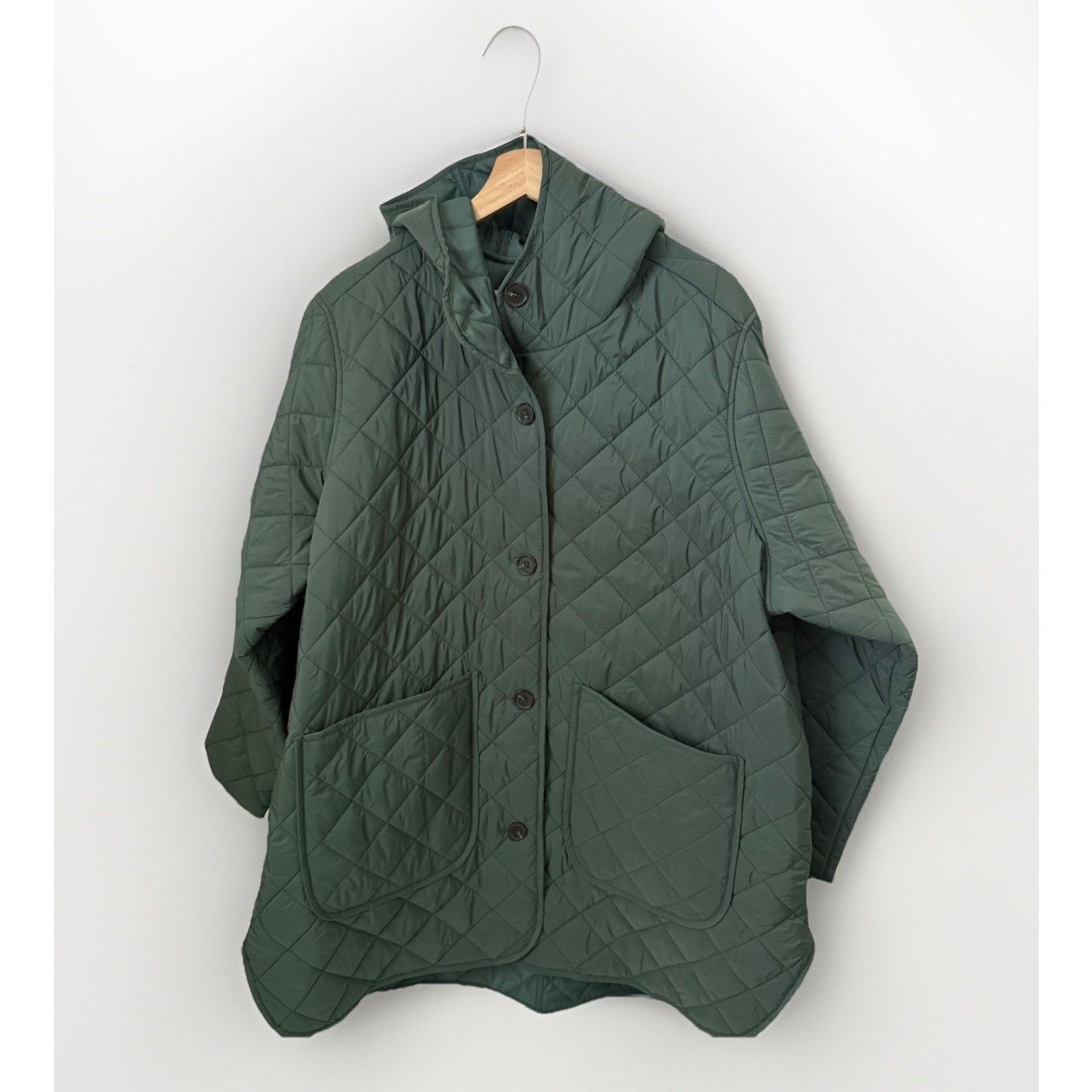 Old Navy Old Navy Quilted Long Hooded Preppy Chore Minimalist Jacket Size XXL / US 16-18 / IT 52-54 - 2 Thumbnail