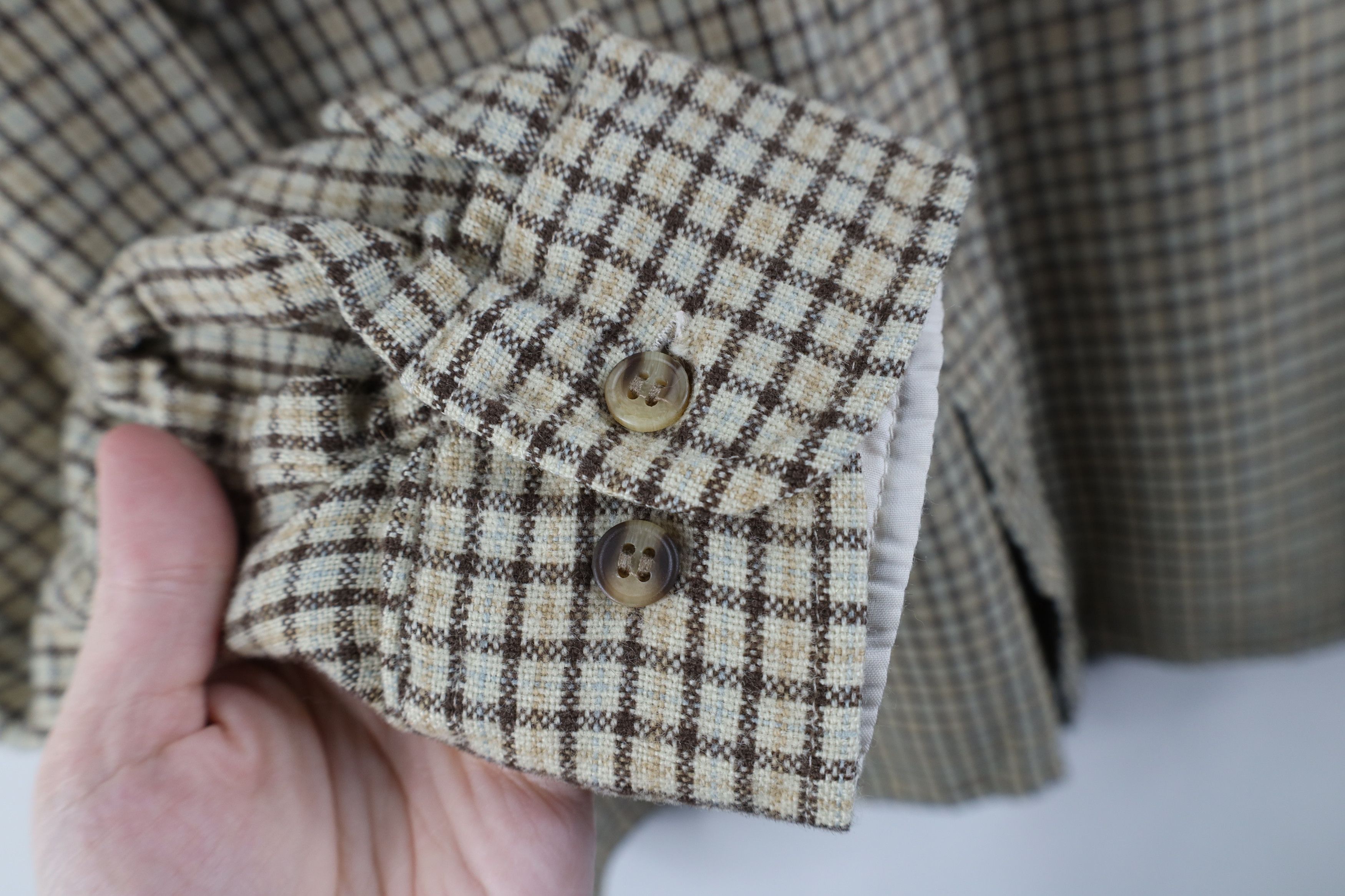 Vintage Vintage 90s Streetwear Knit Collared Button Shirt Plaid Size US M / EU 48-50 / 2 - 6 Thumbnail