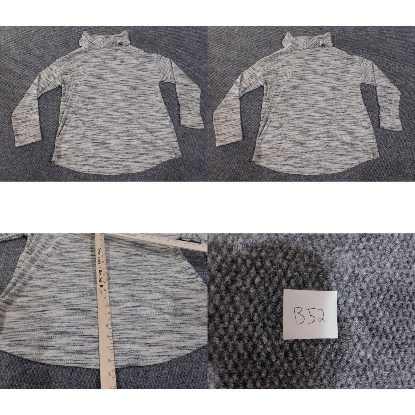 Loft LOFT Sweater XL Gray Pullover Knit Turtleneck Geometric Rib Knit Womens Stretch Size XL / US 12-14 / IT 48-50 - 9 Thumbnail