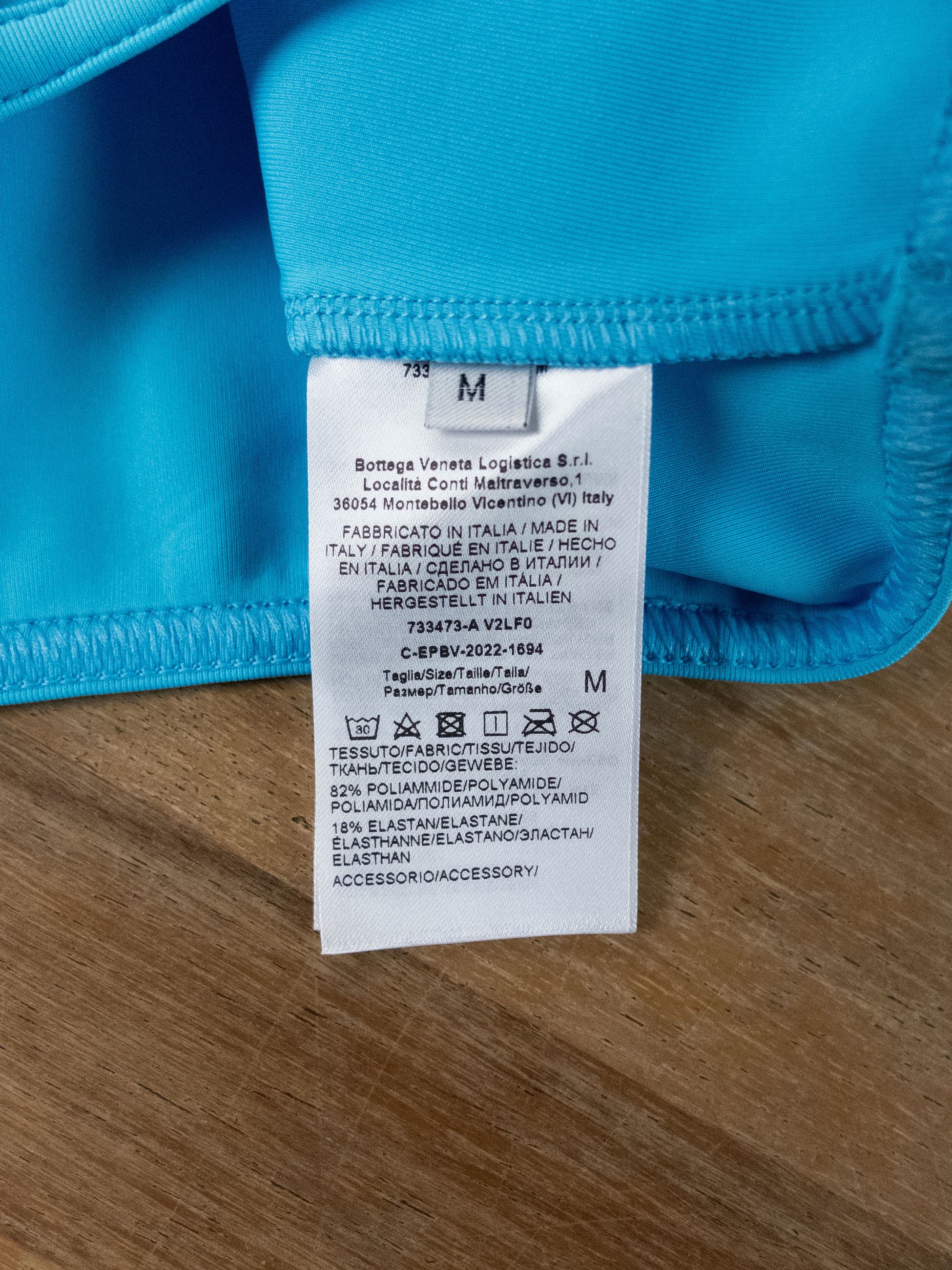 Bottega Veneta BOTTEGA VENETA blue two piece one shoulder bikini swimsuit M Size 28" / US 6 / IT 42 - 9 Thumbnail