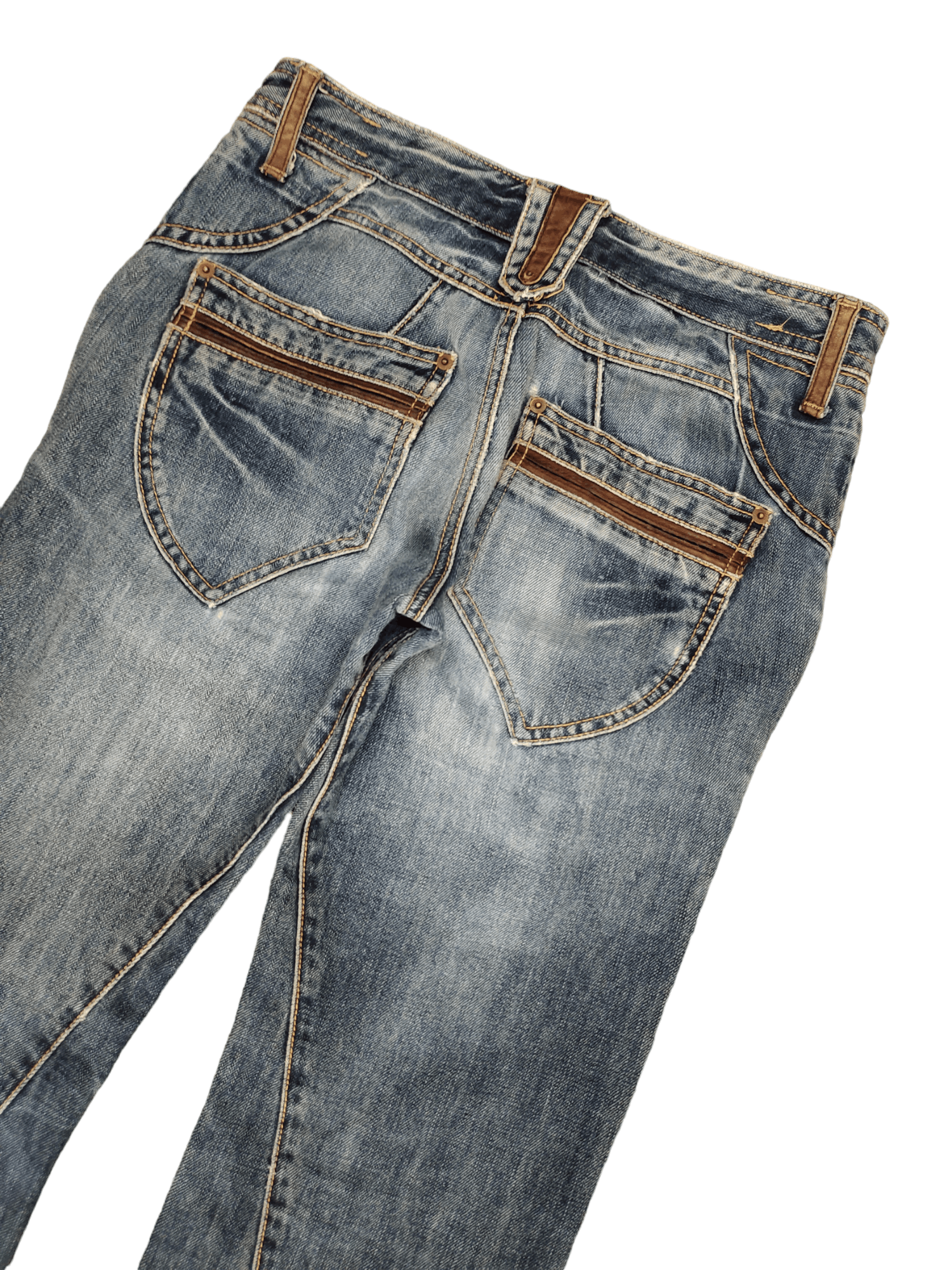If Six Was Nine Flare Jeans Michel Klein Distress Faded Bootcut Y2k Street Size US 30 / EU 46 - 4 Thumbnail