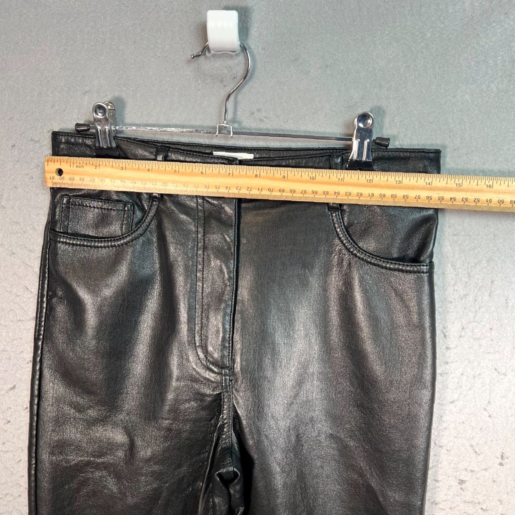 Vintage Wilfred Womens 6 Black Faux Leather Straight Leg Pants Size 28" / US 6 / IT 42 - 6 Thumbnail