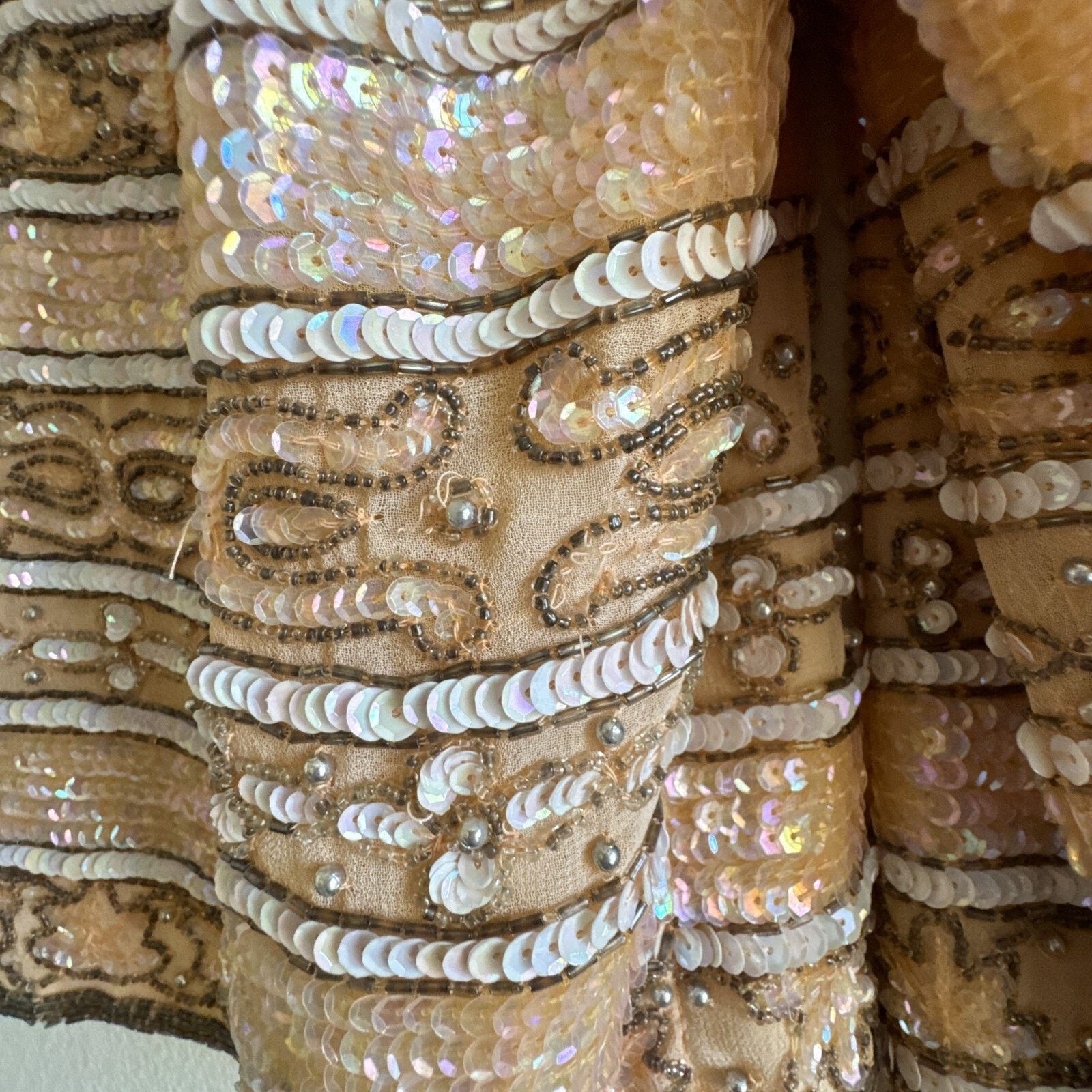Other Nina Piccalino NWT Vintage Peach Beaded Sequin Jacket Sz 14 Size XL / US 12-14 / IT 48-50 - 11 Thumbnail