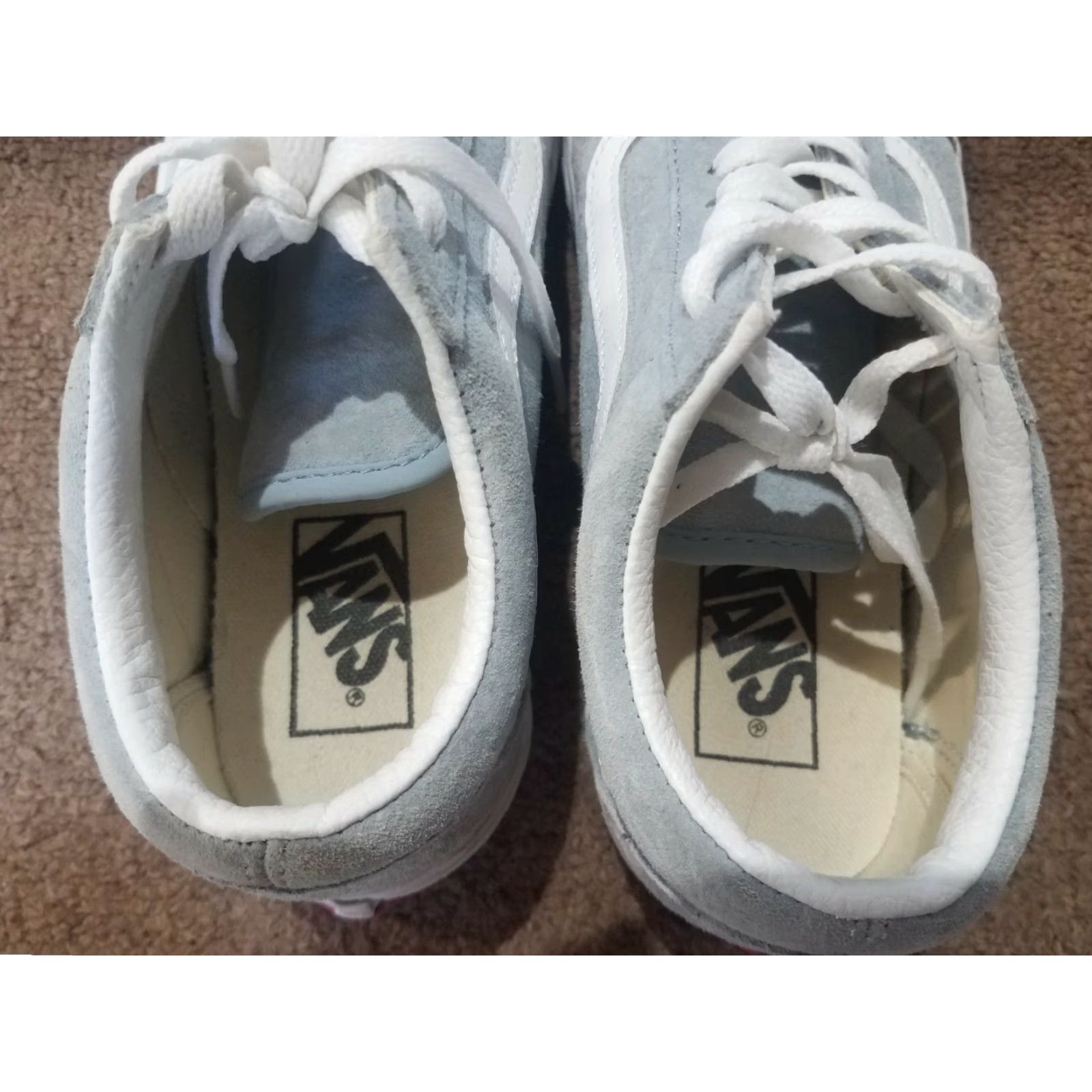 Vans VINTAGE Vans Pig Suede Old Skool Sneaker Unisex Adults Mens 4.5 Womens 6 Blue Fog/True White Size US 5 / IT 35 - 5 Thumbnail