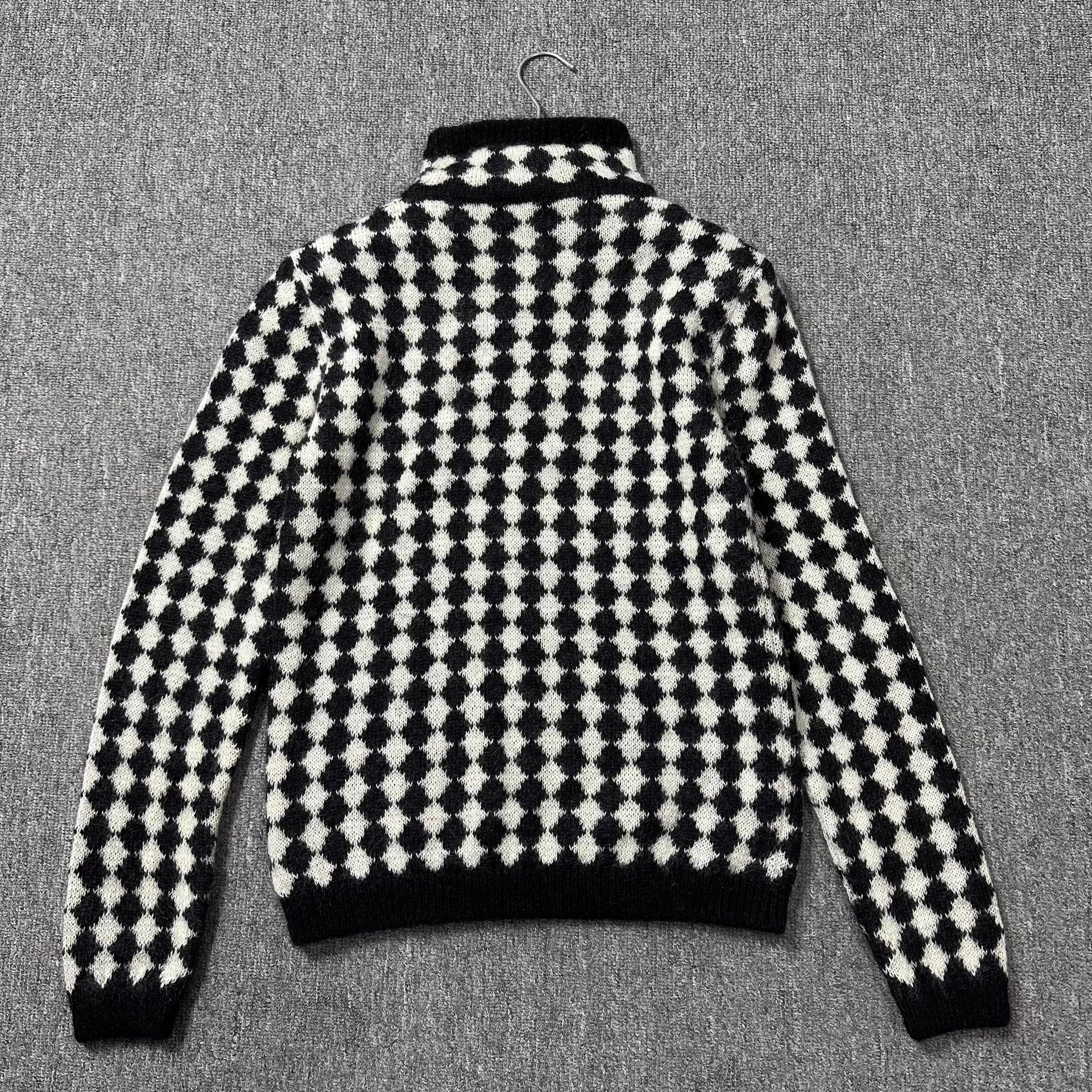 Saint Laurent Paris SLP black white houndstooth turtleneck Size S Size US S / EU 44-46 / 1 - 4 Thumbnail