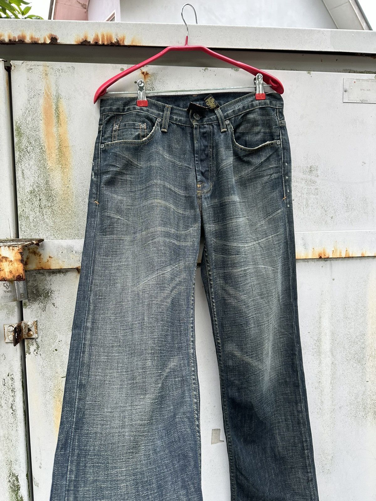 Salvage 👹Vintage Selvedge Bootcut Jeans Made In USA Size US 30 / EU 46 - 10 Thumbnail
