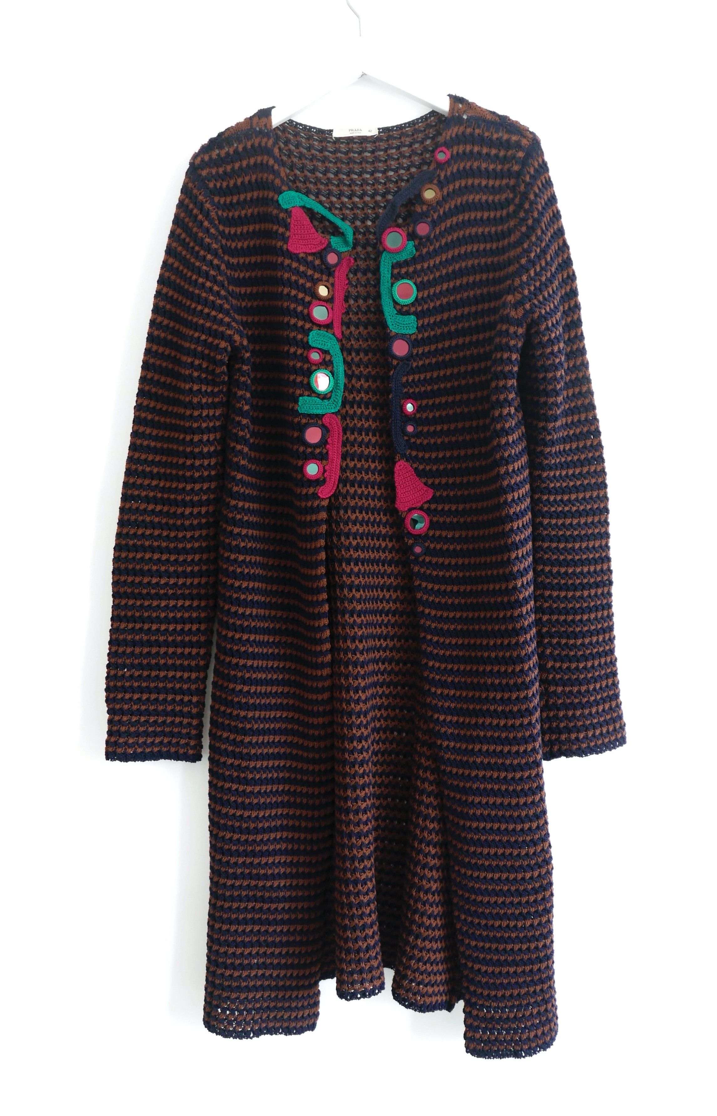 Prada Prada Spring 2005 Crochet Embellished Cardigan Coat Size M / US 6-8 / IT 42-44 - 1 Thumbnail