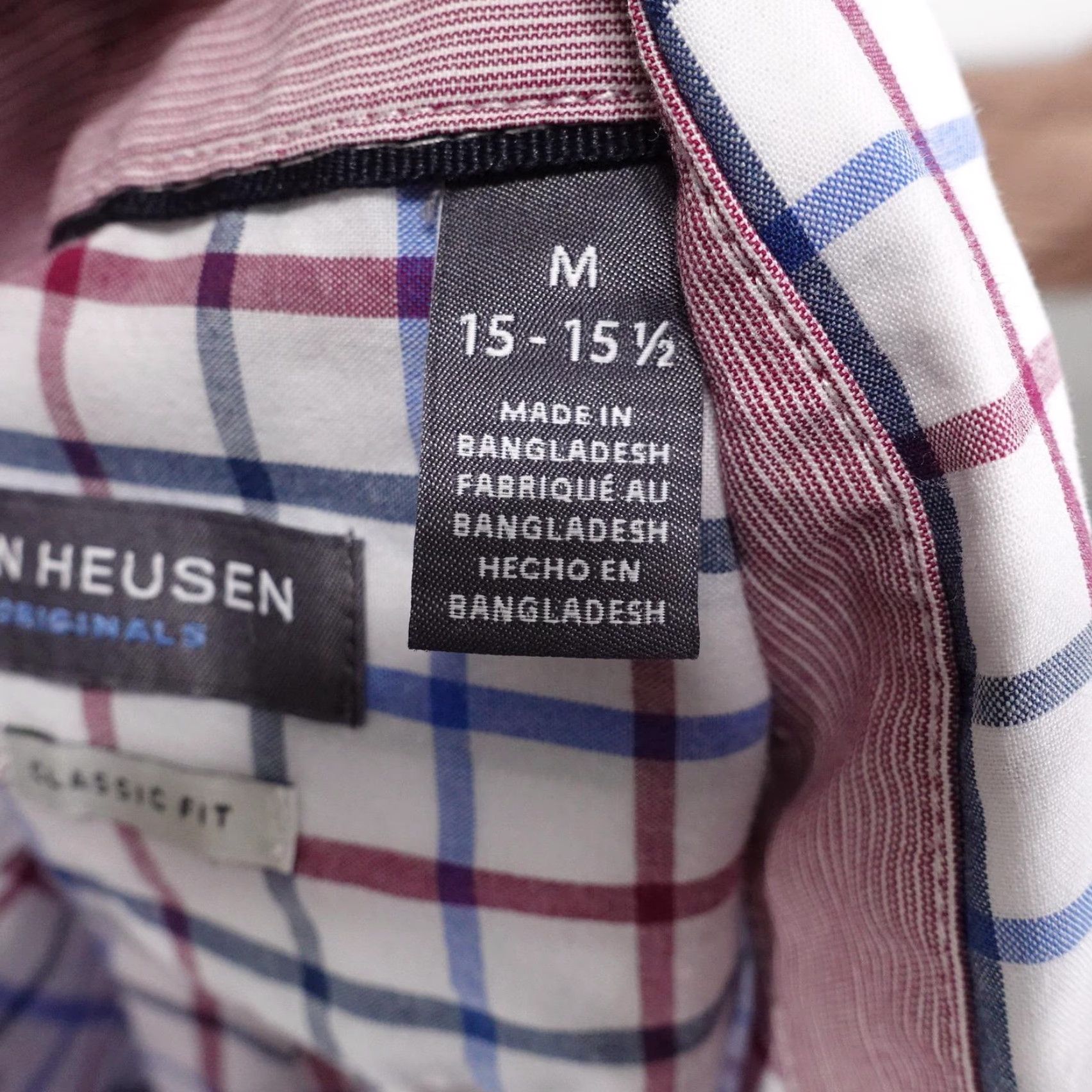 Van Heusen Van Heusen Originals Shirt Mens Medium 15-15.5 Plaid Pocket Classic Fit Size US M / EU 48-50 / 2 - 7 Thumbnail
