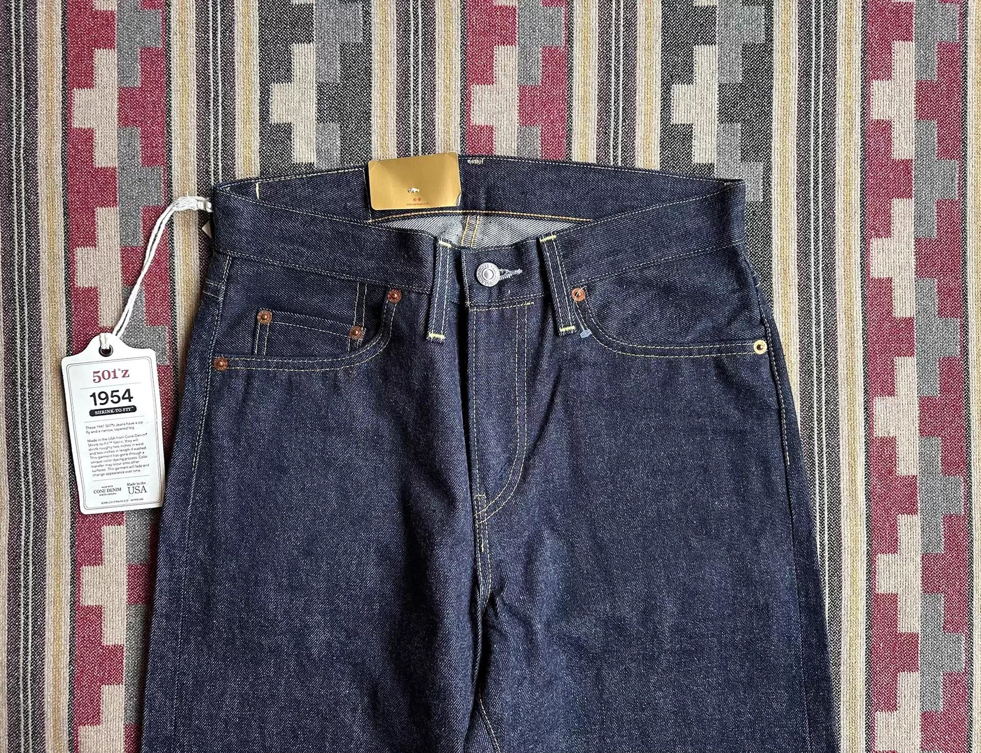 Levi's Levi’s LVC 1954 501ZXX Selvage Raw USA White Oak W29L32 Size US 29 - 3 Thumbnail