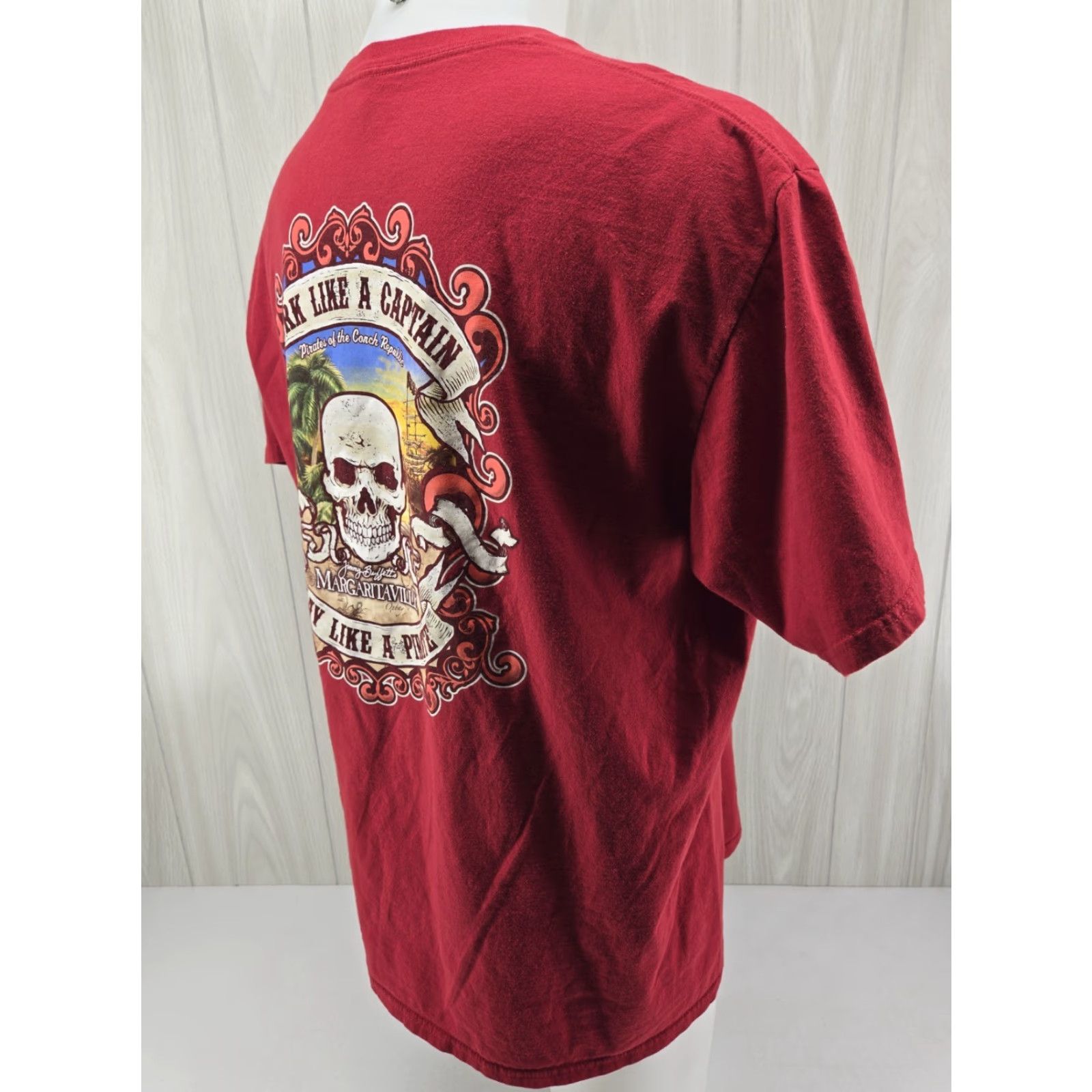 Vintage Margaritaville T-Shirt Mens XL Red Short Sleeve Crew Neck Graphic Print Nashville 90s? Size US M / EU 48-50 / 2 - 7 Thumbnail