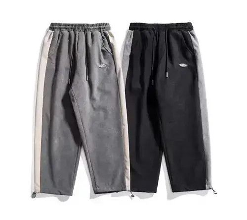 VIBE 20AW Indigo Union Japan Grey Pleuche Patchwork Sweatpants Size US 31 - 2 Thumbnail