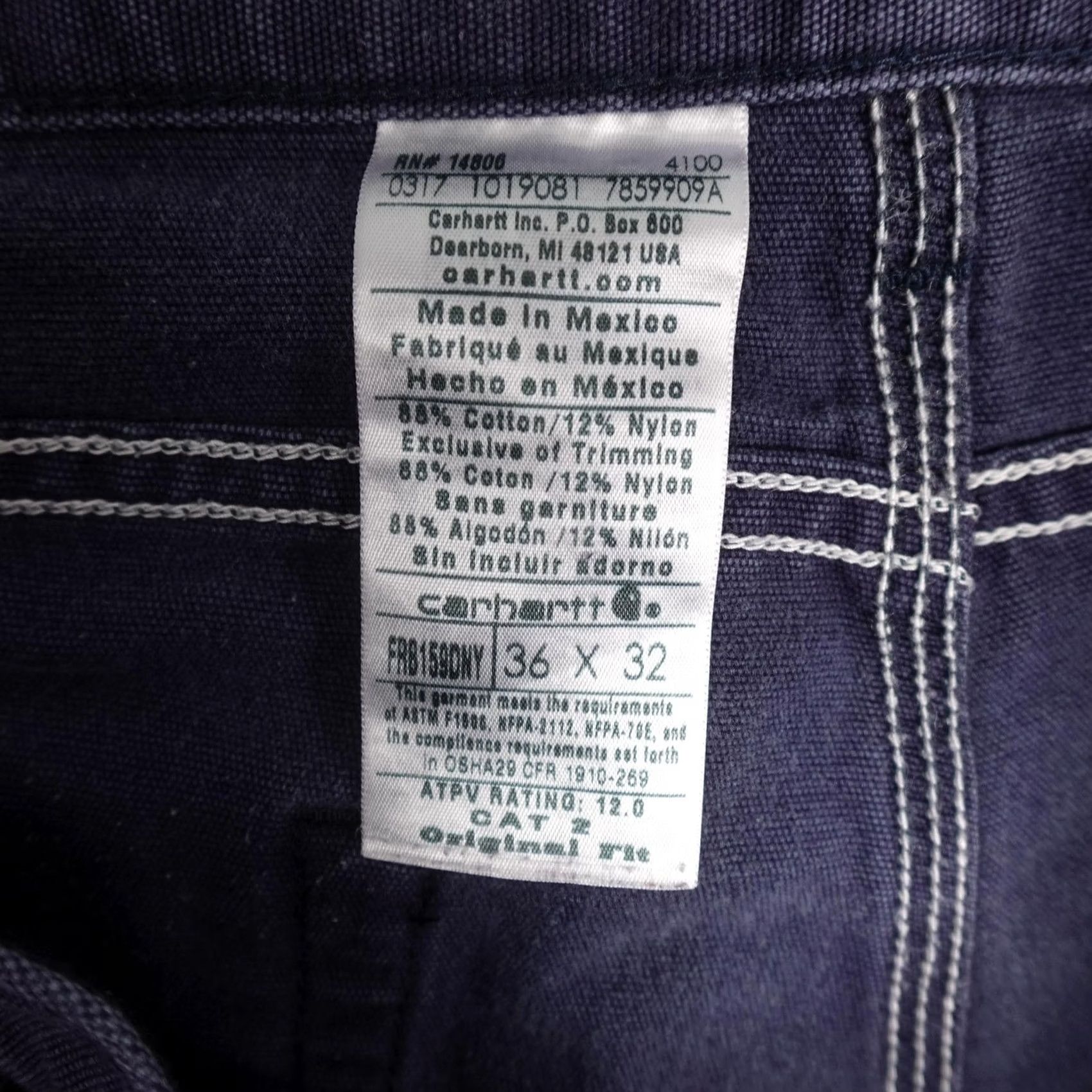 Carhartt Carhartt FR Pants Mens 36x32 Blue Relaxed Fit Canvas Work Carpenter Workwear Size US 36 / EU 52 - 3 Thumbnail