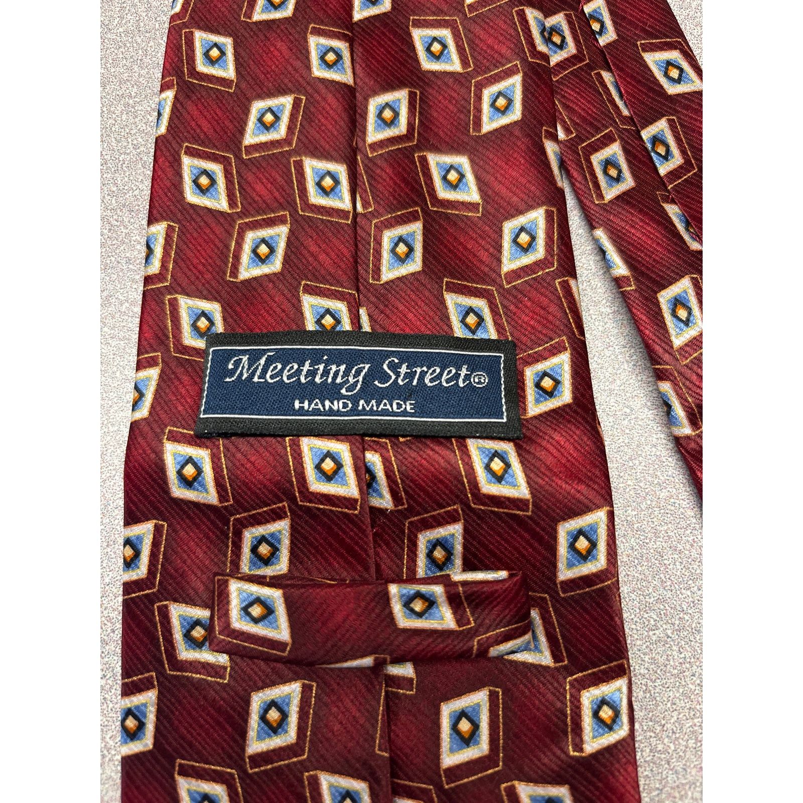 Other Meeting Street Handmade Silk Maroon Tie Size ONE SIZE - 2 Thumbnail