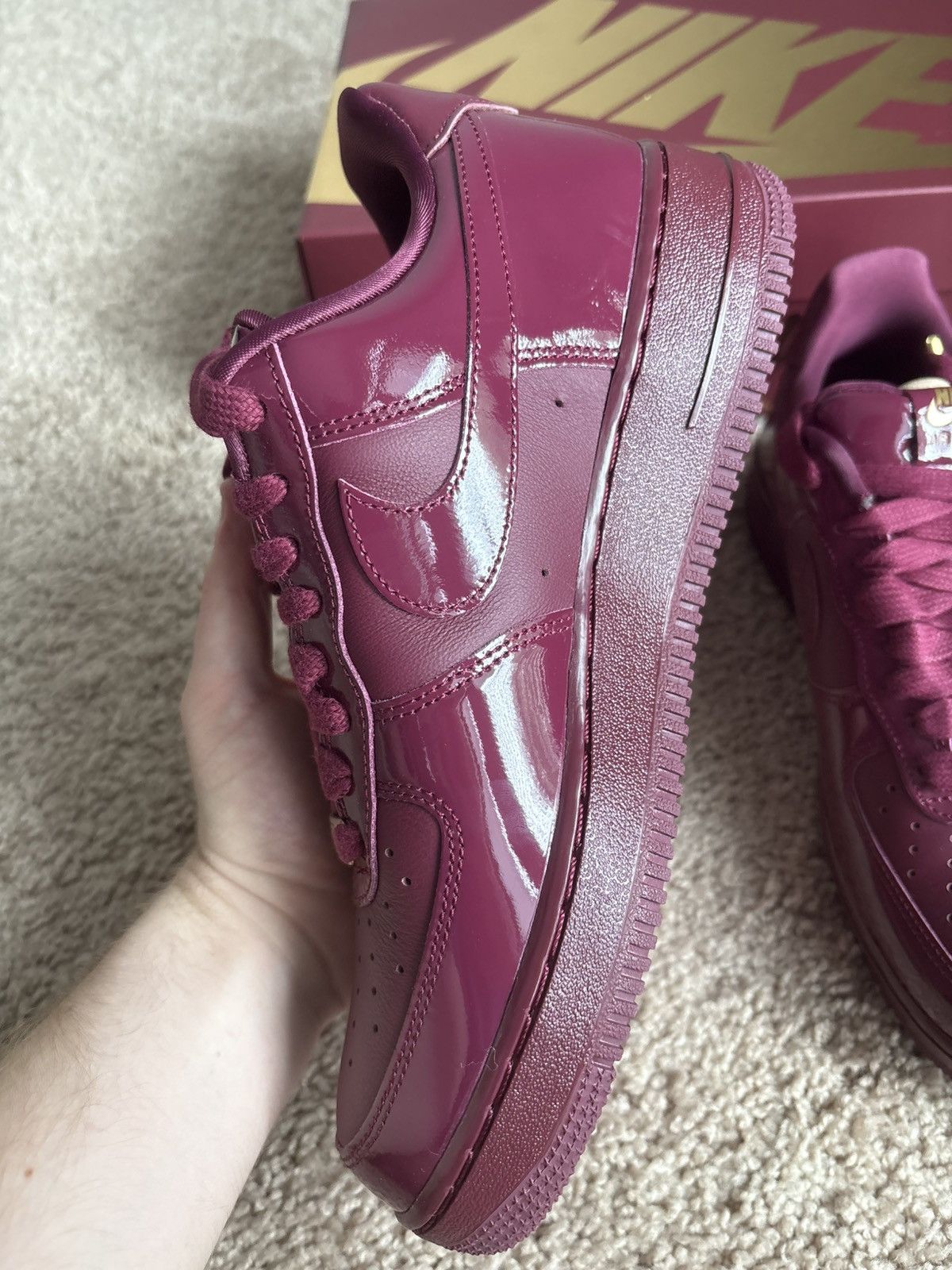 Syna World Nike Syna Central Cee EU exclusive Air Force 1 Burgundy 8us Size US 8 / EU 41 - 3 Thumbnail