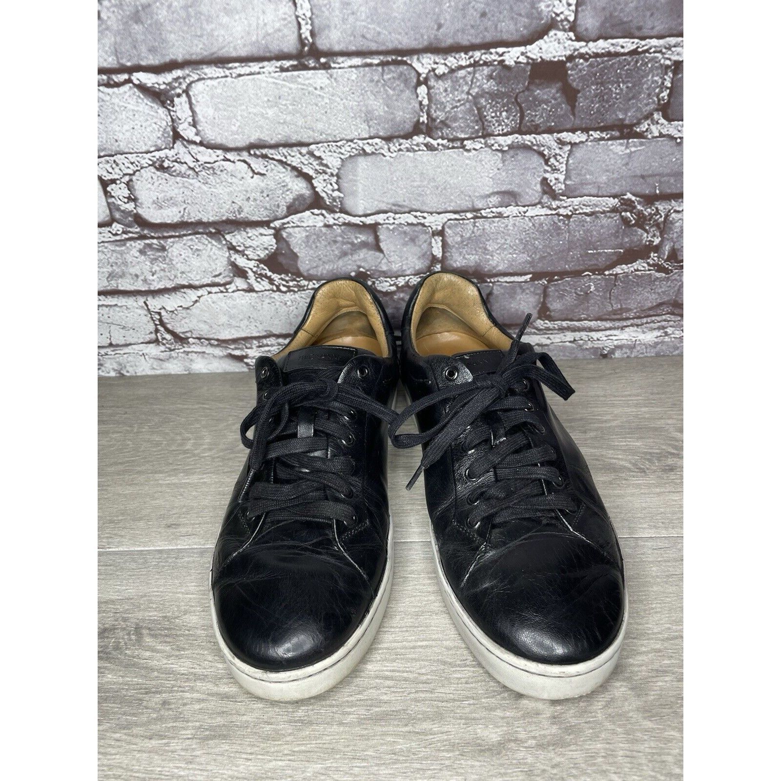 Magnanni Magnanni Elonso Black Leather Casual Lace Up Low Top Sneaker Size US 10 / EU 43 - 20 Thumbnail