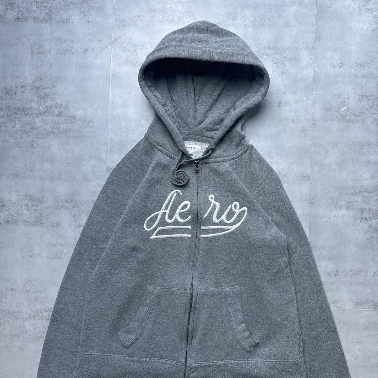 Aeropostale Y2K Aeropostale 00s Gray Zip Up Hoodie Jacket Size M / US 6-8 / IT 42-44 - 3 Thumbnail