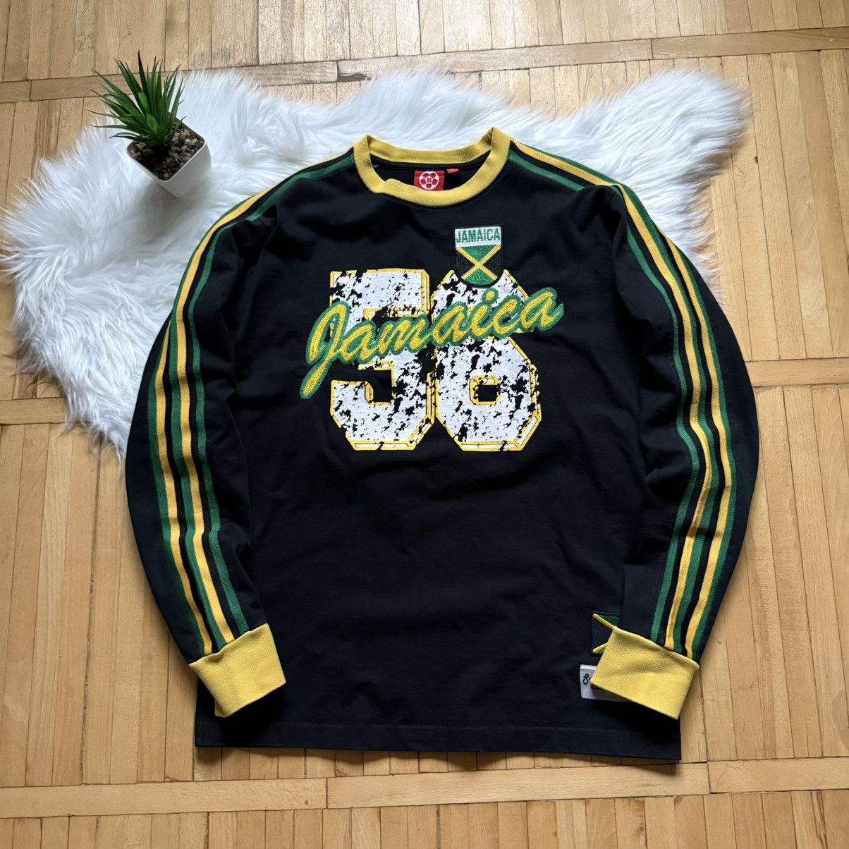 If Six Was Nine 📌 Vintage Y2K Jamaica Rasta Bob Marley Blokecore Sweatshirt Size US L / EU 52-54 / 3 - 7 Thumbnail