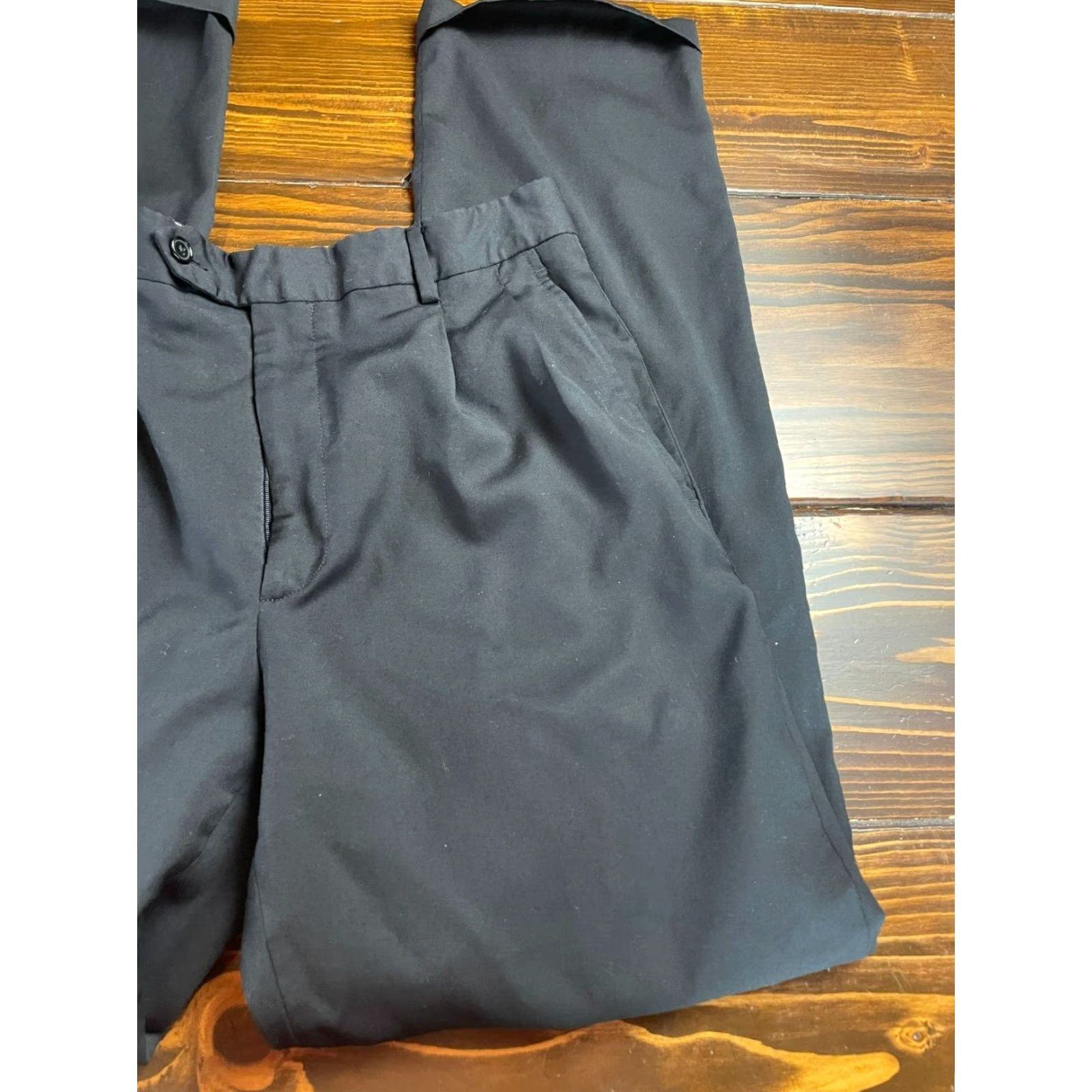 Vintage Kirkland Signature Pants Men's 34x34 Black Dress Pants Cuffed Flat Front Regular Inseam 34 Size US 34 / EU 50 - 4 Thumbnail