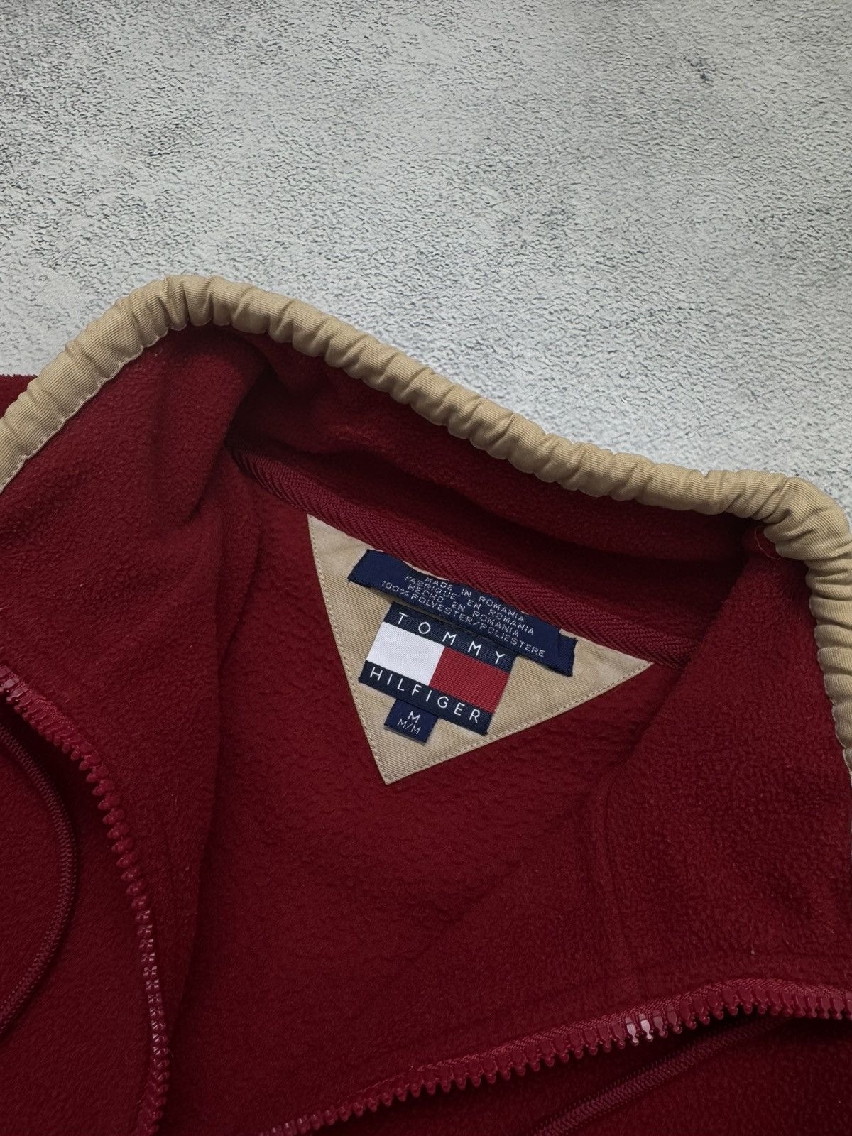 Tommy Hilfiger Vintage Tommy Hilfiger Spell Out Red Fleece 1/4 Zip Pullover Size US M / EU 48-50 / 2 - 7 Thumbnail