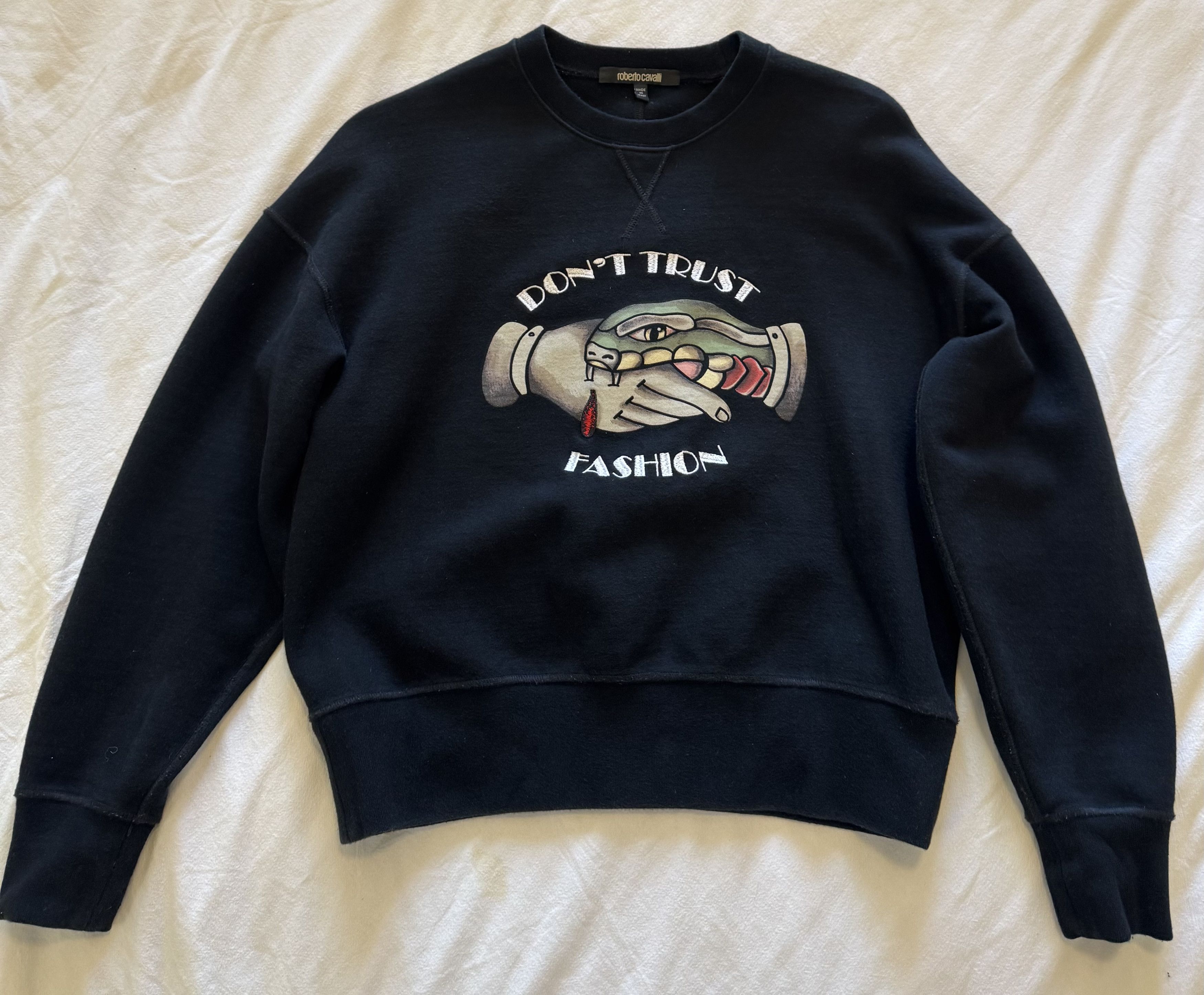 Roberto Cavalli Roberto Cavalli - Don't Trust Fashion Sweater - S Size US S / EU 44-46 / 1 - 2 Thumbnail