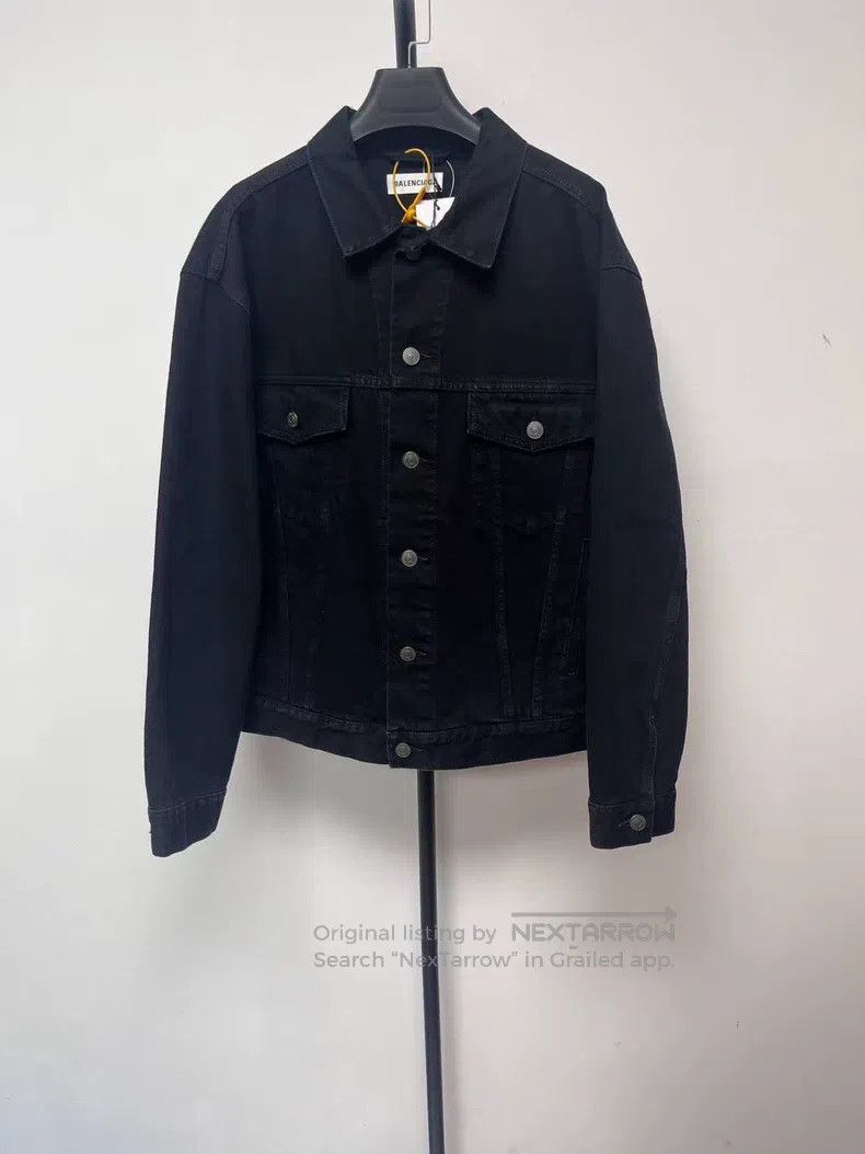 Balenciaga Balenciaga Logo Badge Long Sleeve Collar Denim Jacket Size XXS / US 00 / IT 34 - 2 Thumbnail