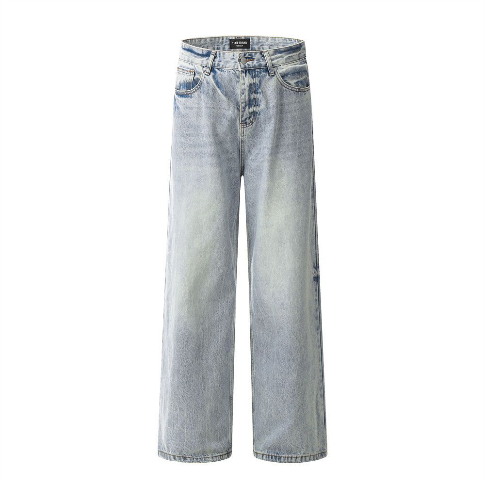 Japanese Brand × Jean Washed Light Blue Men's Vintage Distressed Loose Jeans Size US 32 / EU 48 - 1 Thumbnail