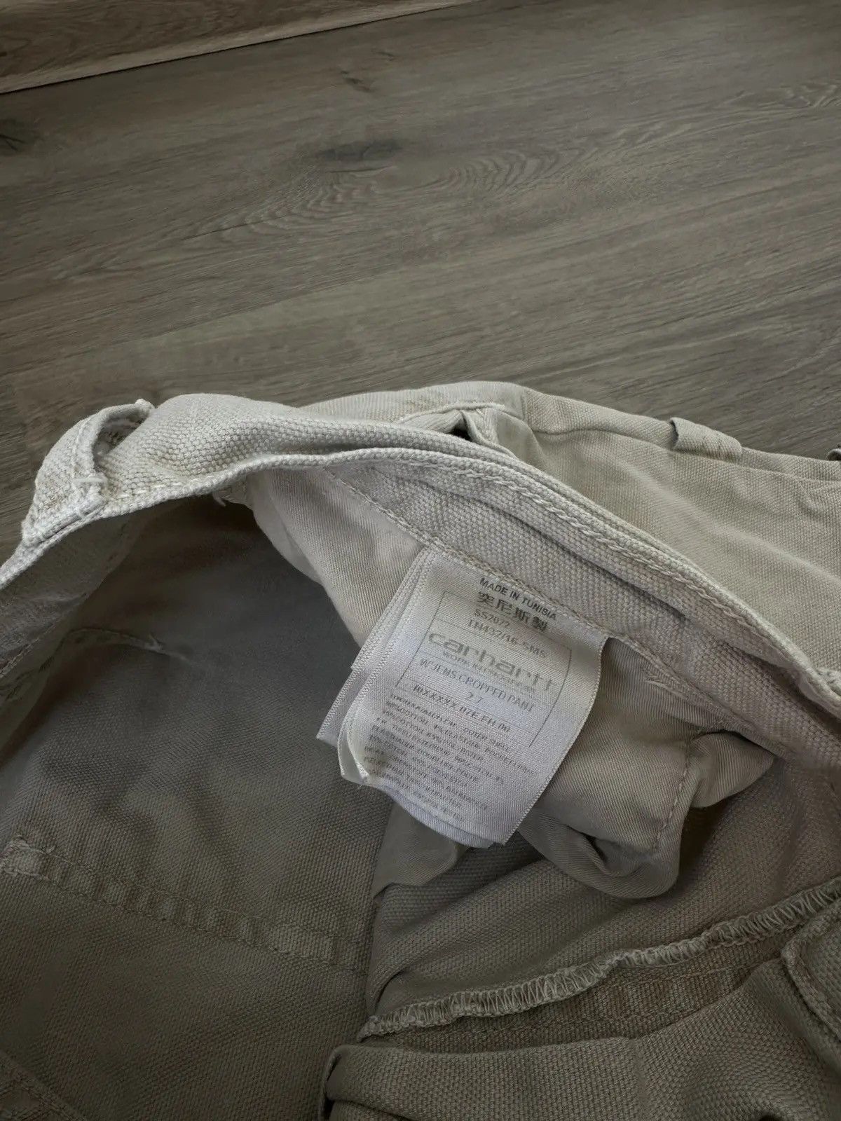 Carhartt Wip Vintage Carhartt Cropped Beige Wide Carpeted Women Pants Size US 27 - 8 Thumbnail