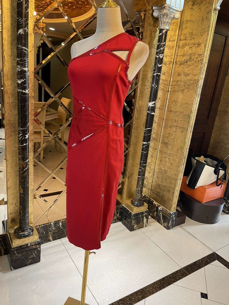 Versace Versace Openwork patchwork one-shoulder dress dress Size M / US 6-8 / IT 42-44 - 4 Thumbnail