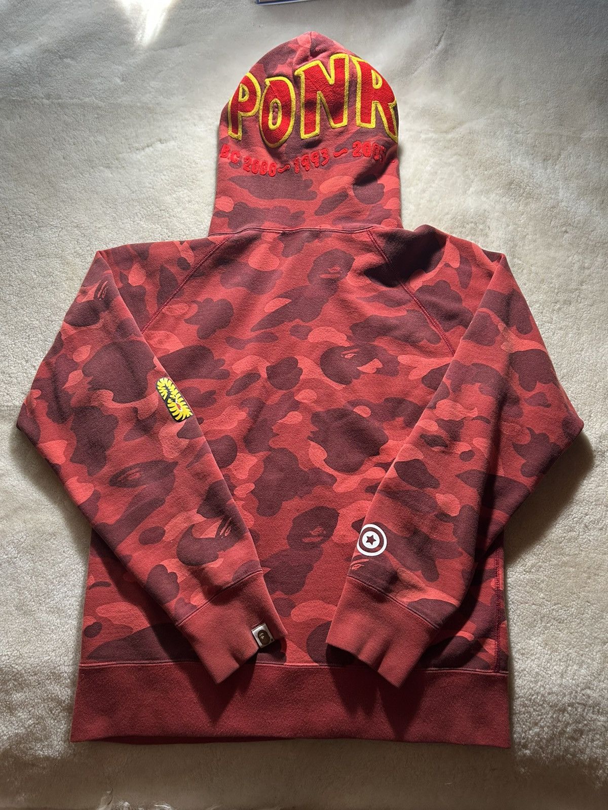 Bape BAPE PONR RED CAMO SHARK ZIP HOODIE MENS (M) Size US M / EU 48-50 / 2 - 1 Thumbnail