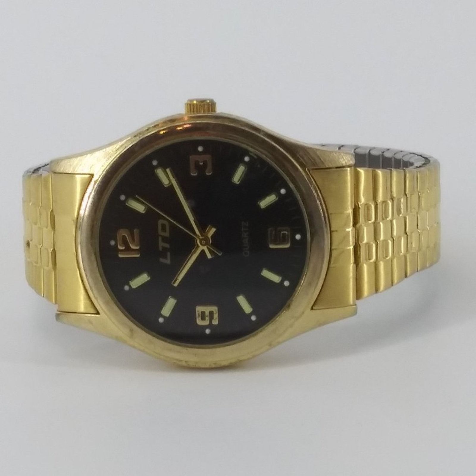 Other Vintage Men's LTD Gold Tone Bracelet Wristwatch Stainless Size ONE SIZE - 5 Thumbnail